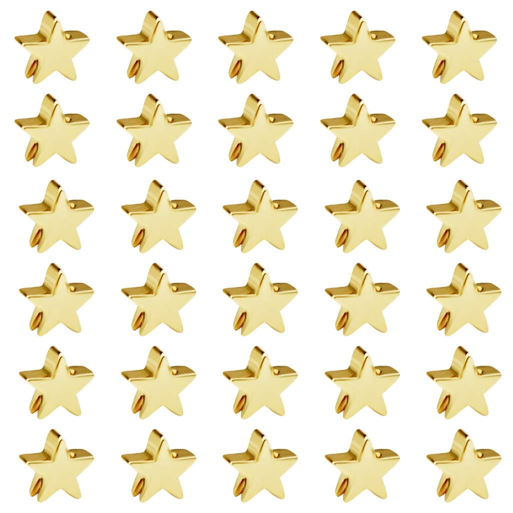 50pcs Star Spacer Beads Alloy Charms Pendents Beads for Arts Crafts DIY Bracelet Necklace Earring Jewelry Making Decor (Gold)
