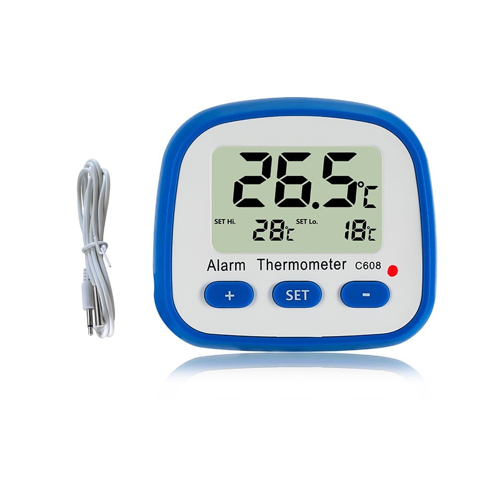Digital Fridge Freezer thermometer-with-Magnet and Stander Easy Readout Refrigerator Thermometer with LED Indicator Hi Lo Temperature Alarm Room Thermometer