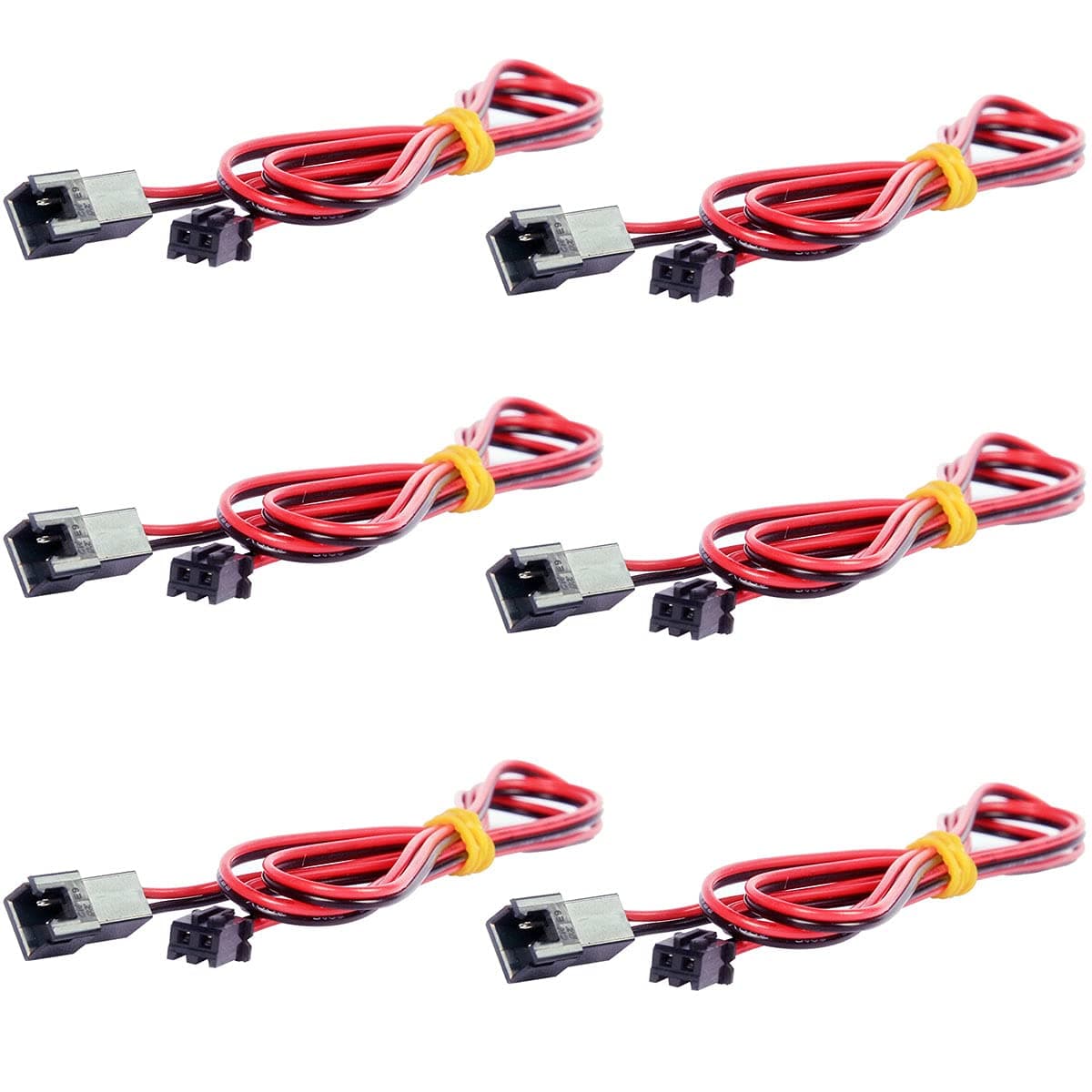 6pcs 1M 3D Printer Parts Cooling Fan Extension Cable 2pin Xh2.54 Connection Line Male Female