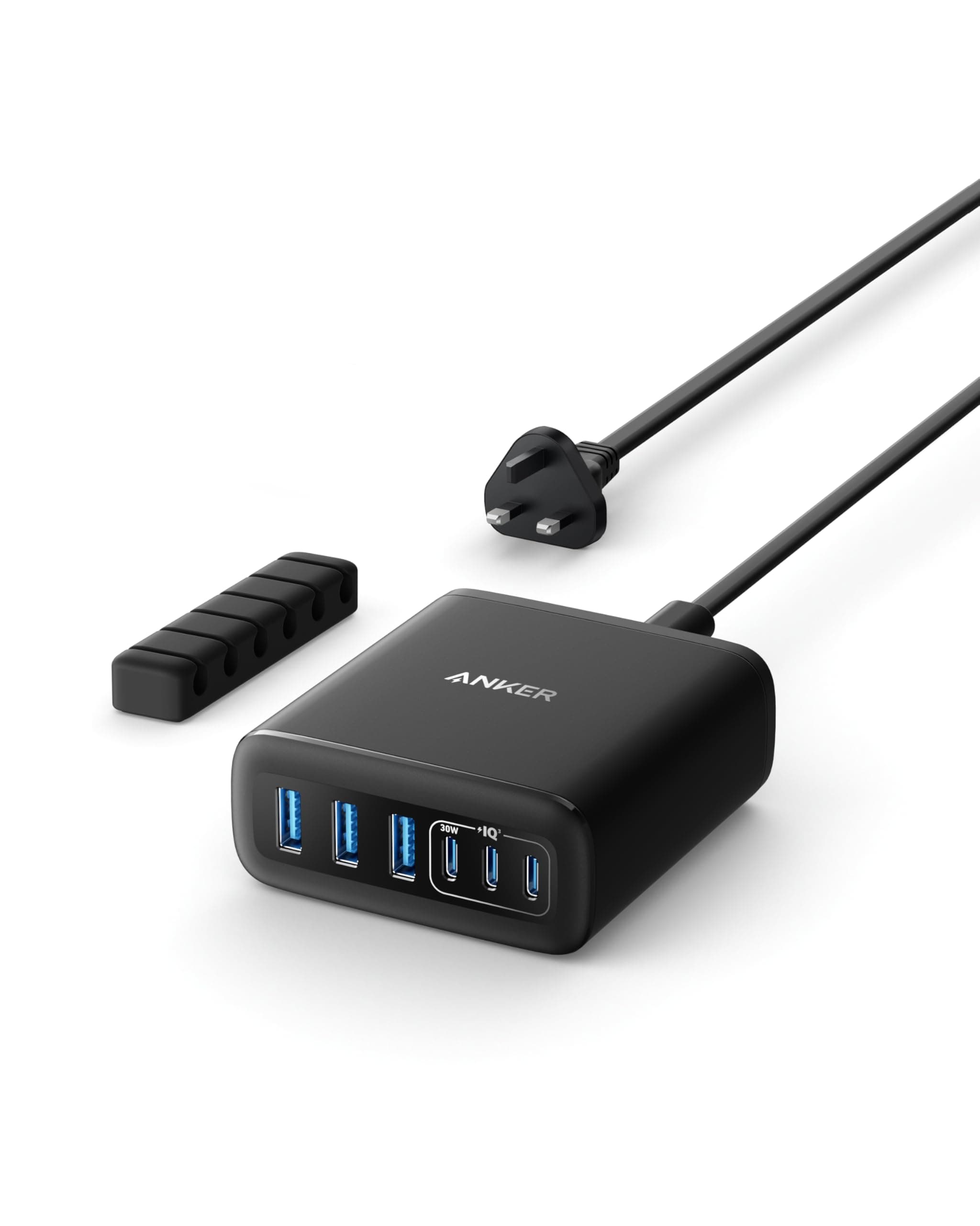 Anker USB C Charger, 6 Port Charging Station with 112W Power, for iPhone 17/16/15/14/13/12 Series, MacBook, Galaxy, iPad, and More (Cable Not Included)