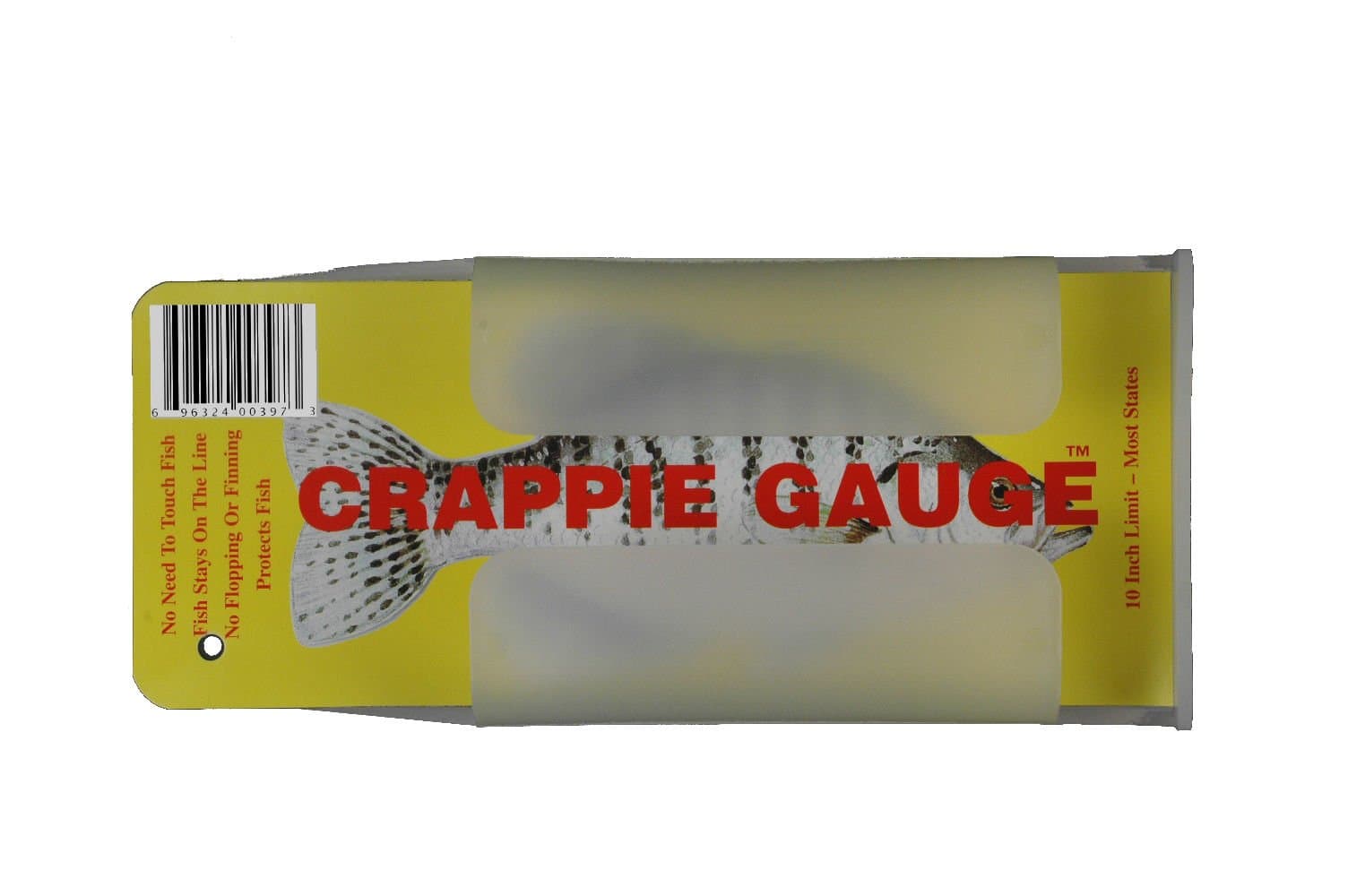 FLE-FLY The Original Crappie Gauge (10 Inch) Patented Slot Allows you to Measure Fish without Unhooking