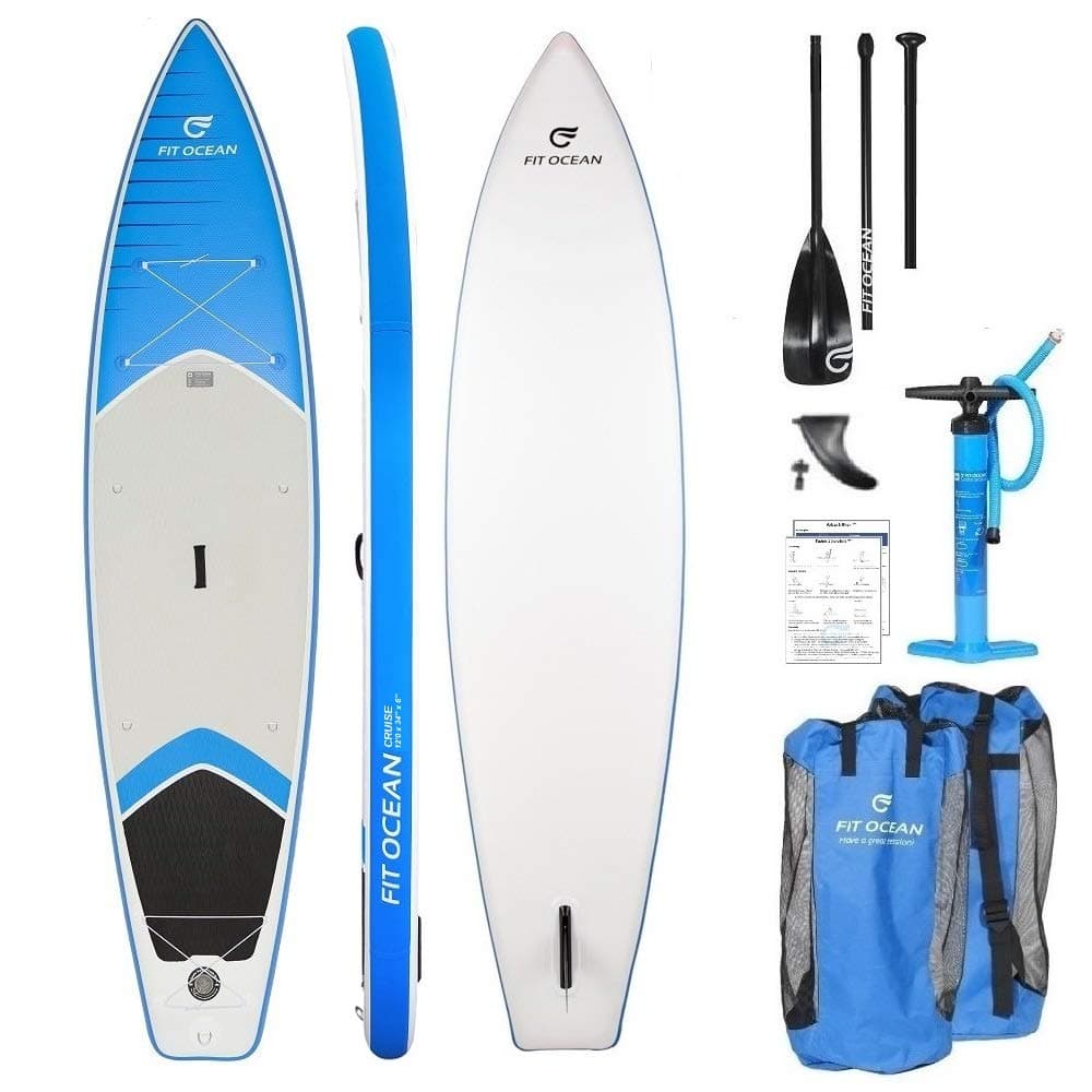 FIT Ocean Cruise SUP Inflatable Stand Up Paddle Board 15 cm thick double walled for the whole family, Alone Or Together. 365x86x15. with Dual Action Pump, Bag and Instructions (Cannot Guarantee Instructions are in English)