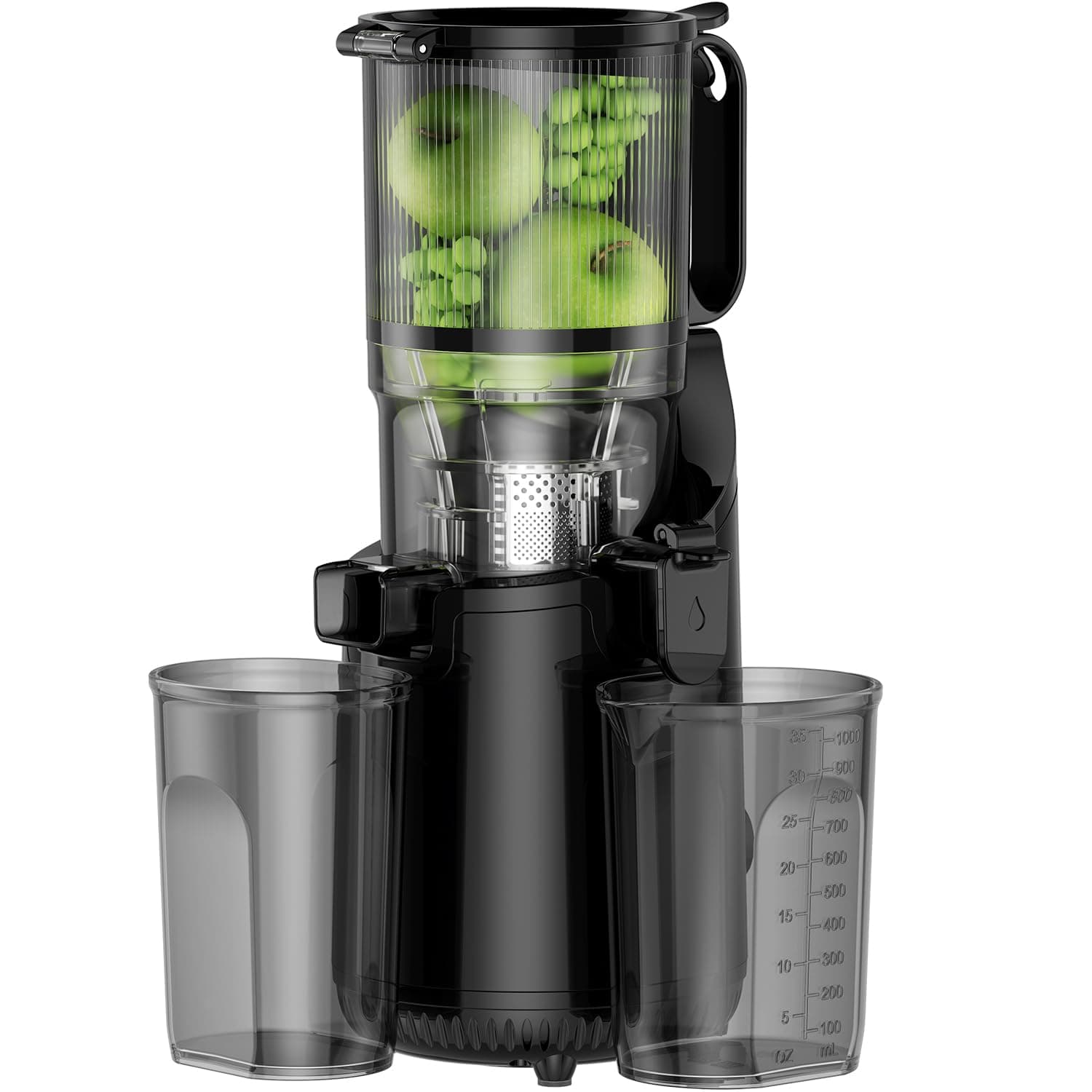 Cold Press Juicer, Amumu Slow Masticating Machines with 5.3" Extra Large Feed Chute Fit Whole Fruits Vegetables Easy Clean Self Feeding BPA Free 250W