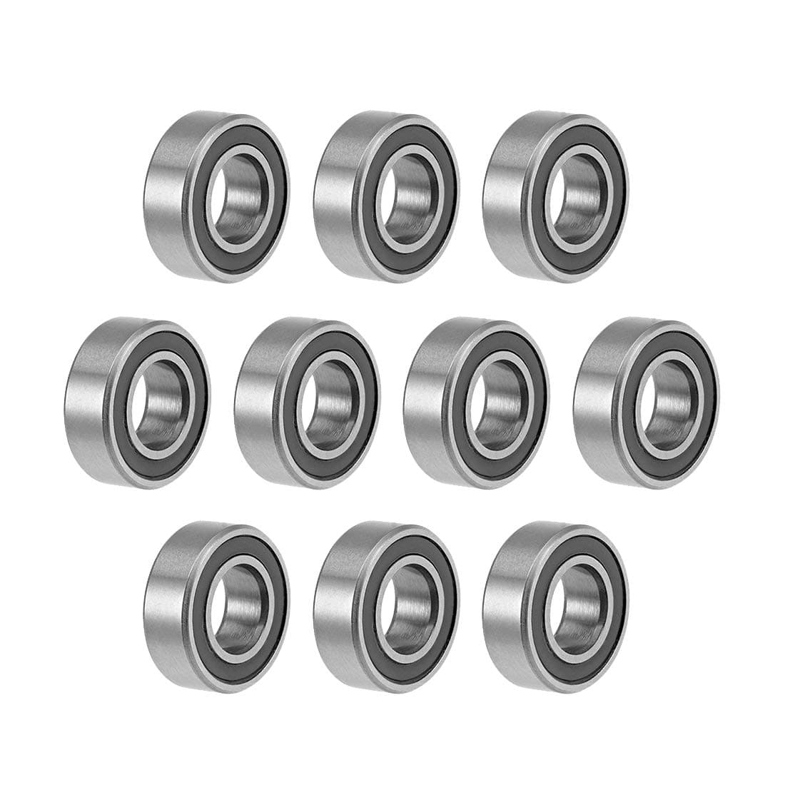 uxcell MR126-2RS Deep Groove Ball Bearings 6mm Inner Dia 12mm OD 4mm Bore Double Sealed Chrome Steel Z2 10pcs
