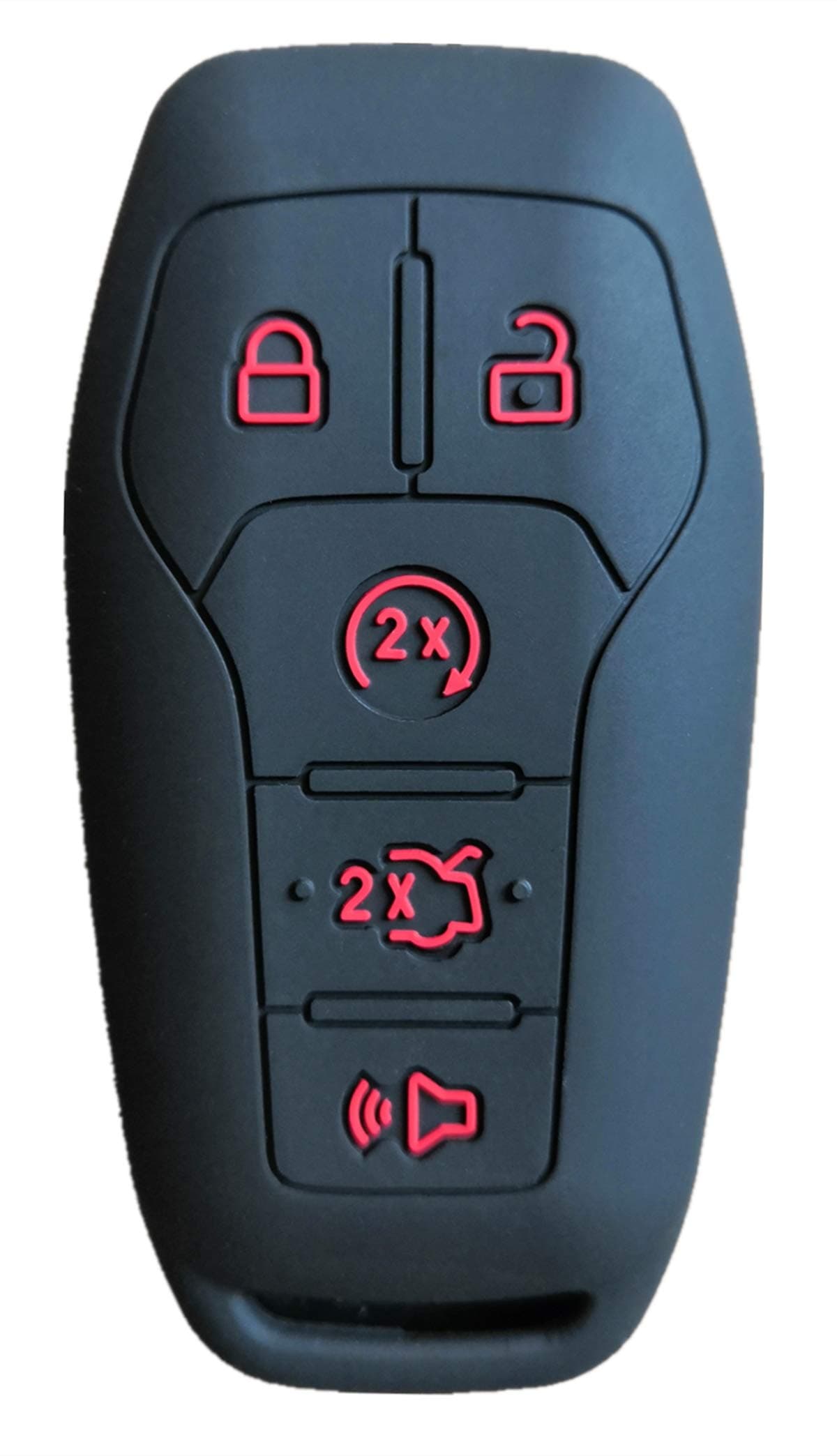 Rpkey Silicone Keyless Entry Remote Control Key Fob Cover Case protector For 5 Button 2015 2016 Ford Mustang Lincoln MKZ MKC MKX M3N-A2C31243300 EJ7T-15K601-AF 164-R7991