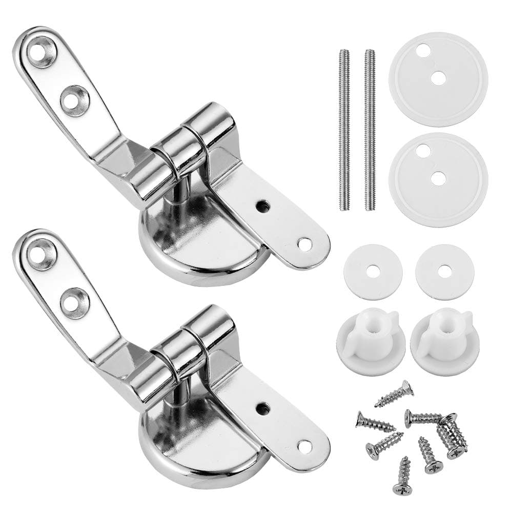 Toilet Seat Hinges Replacement Chrome Finished Toilet Seat Hinge for Wooden Resin for Toilet Seats with Fittings and Repair Parts