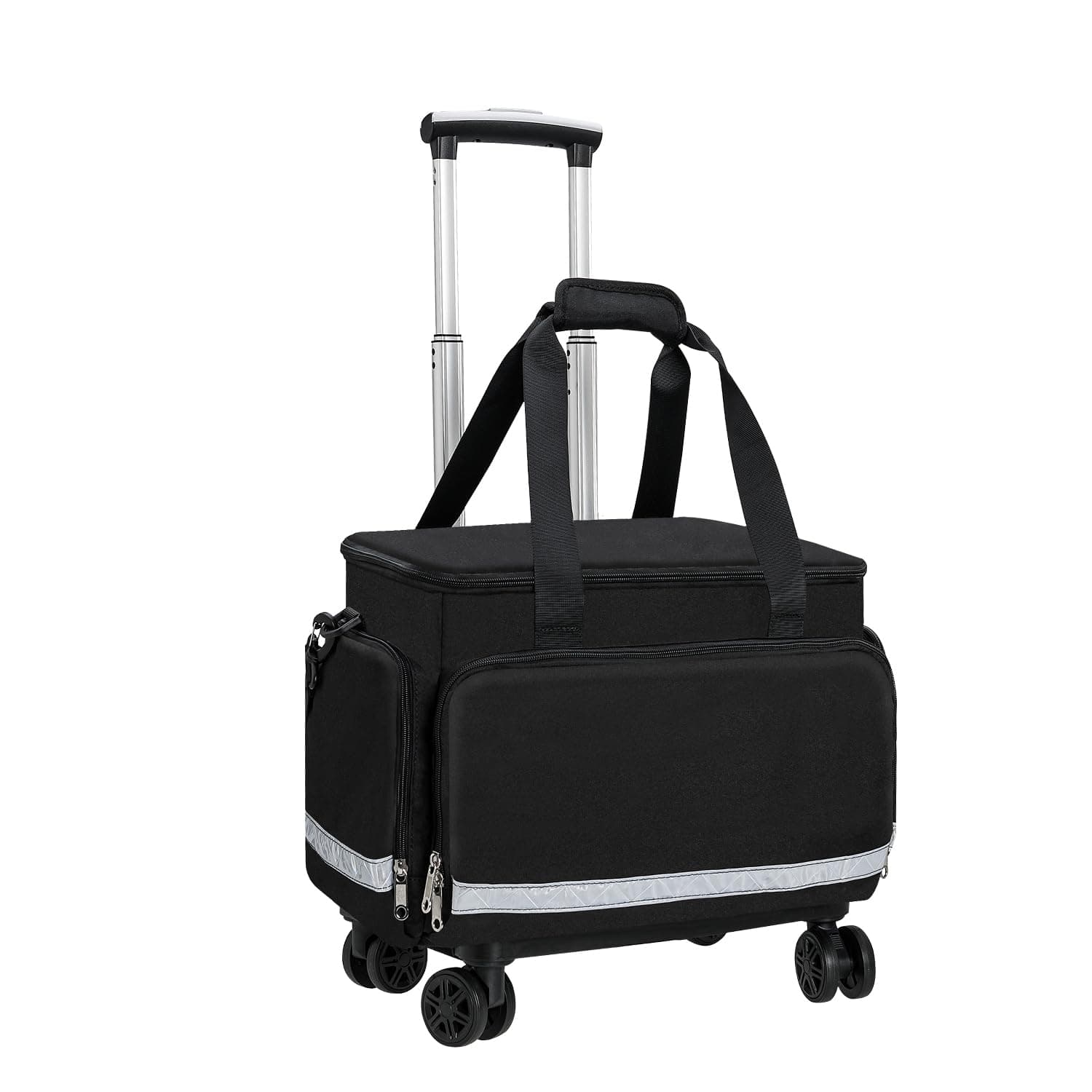 Medical Trolley Bag with Wheels Emt Ems First Responder Nurse Home Health Bag Homecare Physician Ambulance Childcare Traveling Field Trips Camping Hiking Scout Troop with Compartments Removable