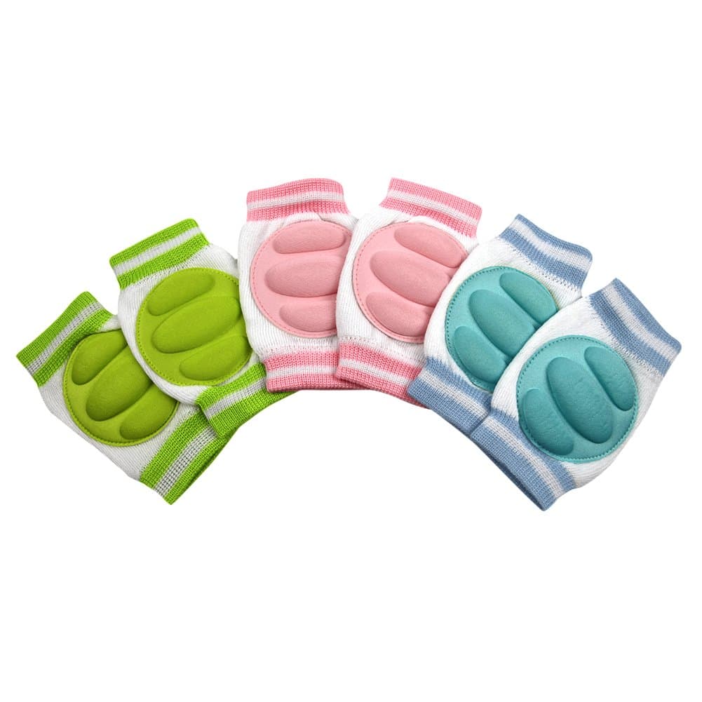 YASSON 3 Pairs Elastic Unisex Infant Toddler Baby Kneepads Knee Elbow Pads Crawling Safety Protector