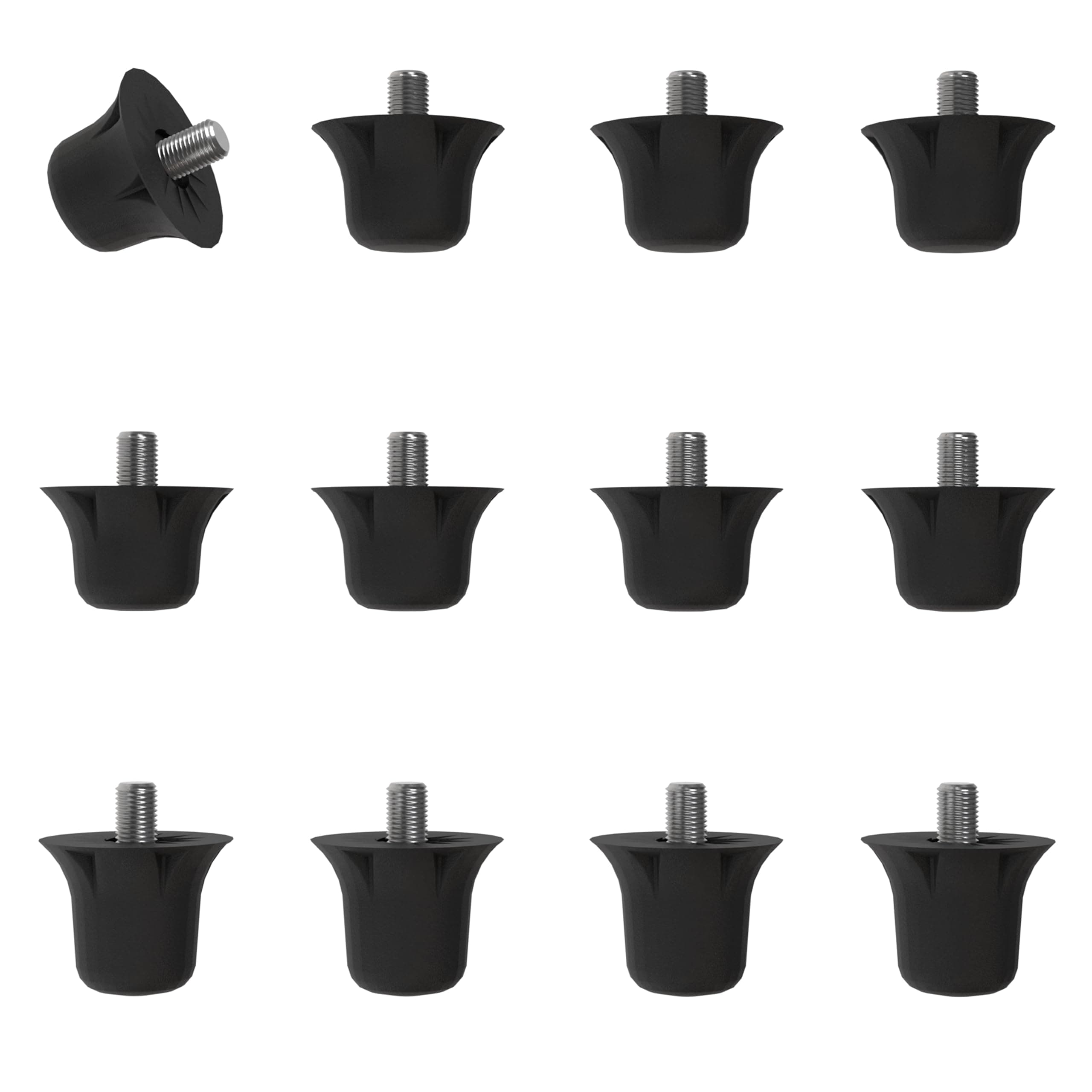 Classic Nylon SG Replacement Football Studs in Black White Lime Green Neon Orange Red - 12 Pack (13/16mm)