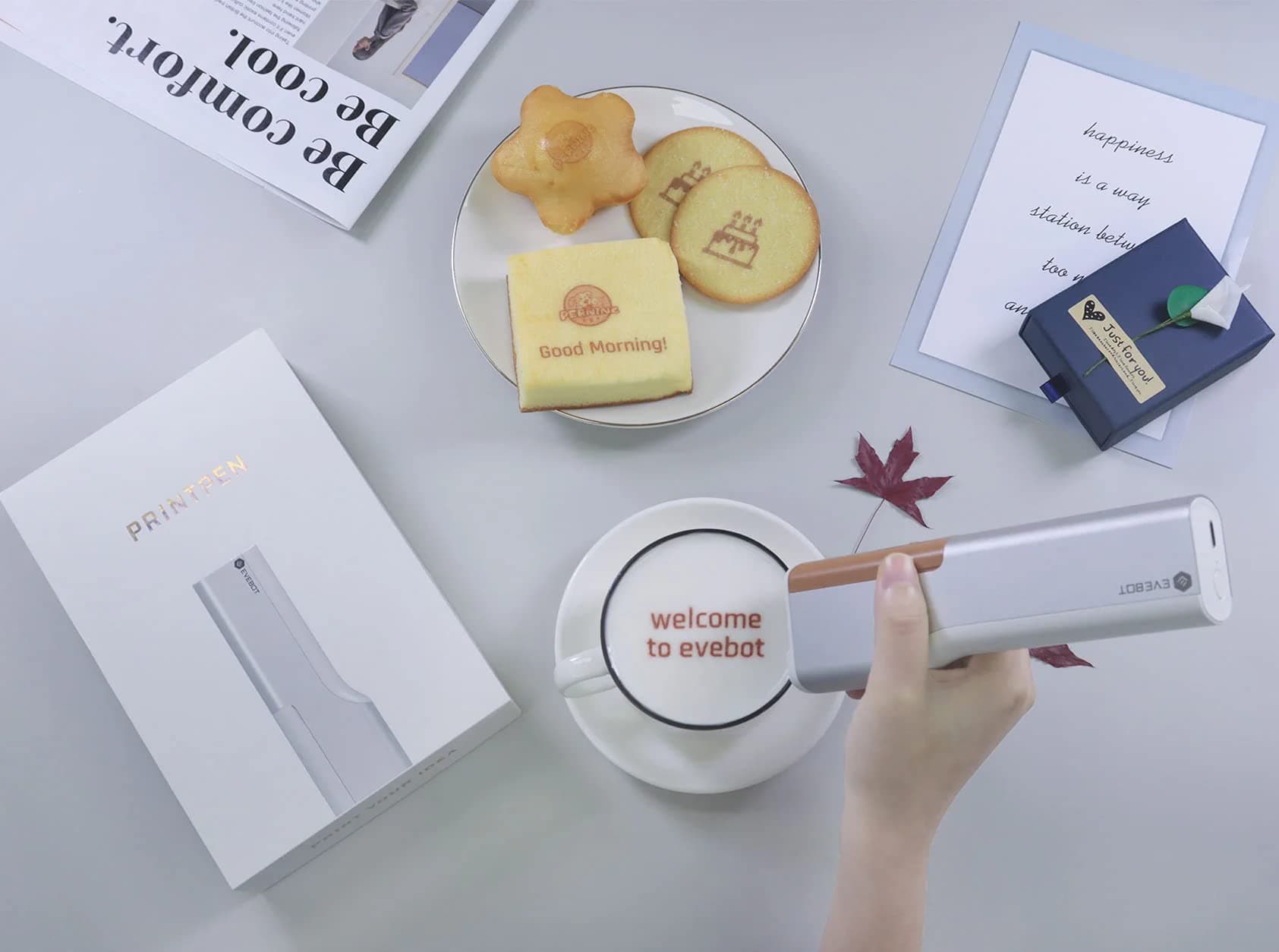 PrintPen Coffee Print Portable wifi Inkjet Printer Handheld Edible Food Printer in Bread Cake Machine (Official Package)