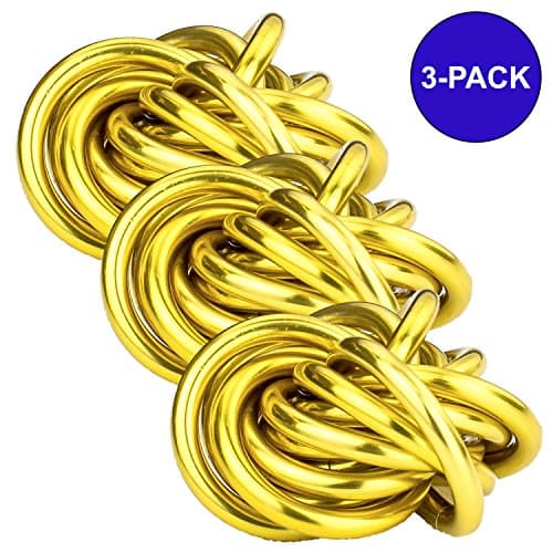 FidgetDoctor Fidget Ball / Fidget Toy / Anxiety Ball / Sensory Toy / Autism Toy / Infinity Ball - Anodized Aluminum Stress Reliever, Relax ADHD, Focus, Meditate Gold (3-Pack), Small