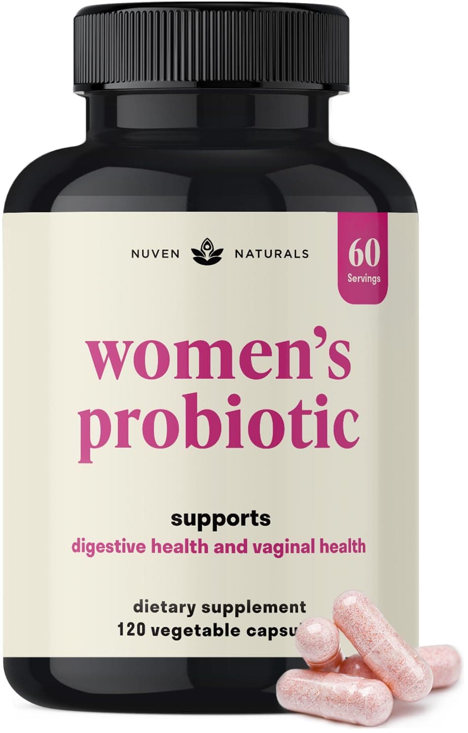 3-in-1 Womens Probiotic - 60 Servings - 12 Unique Strains, Prebiotics, D-Mannose, & Cranberry for Digestive Health, Vaginal Health & Immune Support - Prebiotics and Probiotics for Women | pH Balance