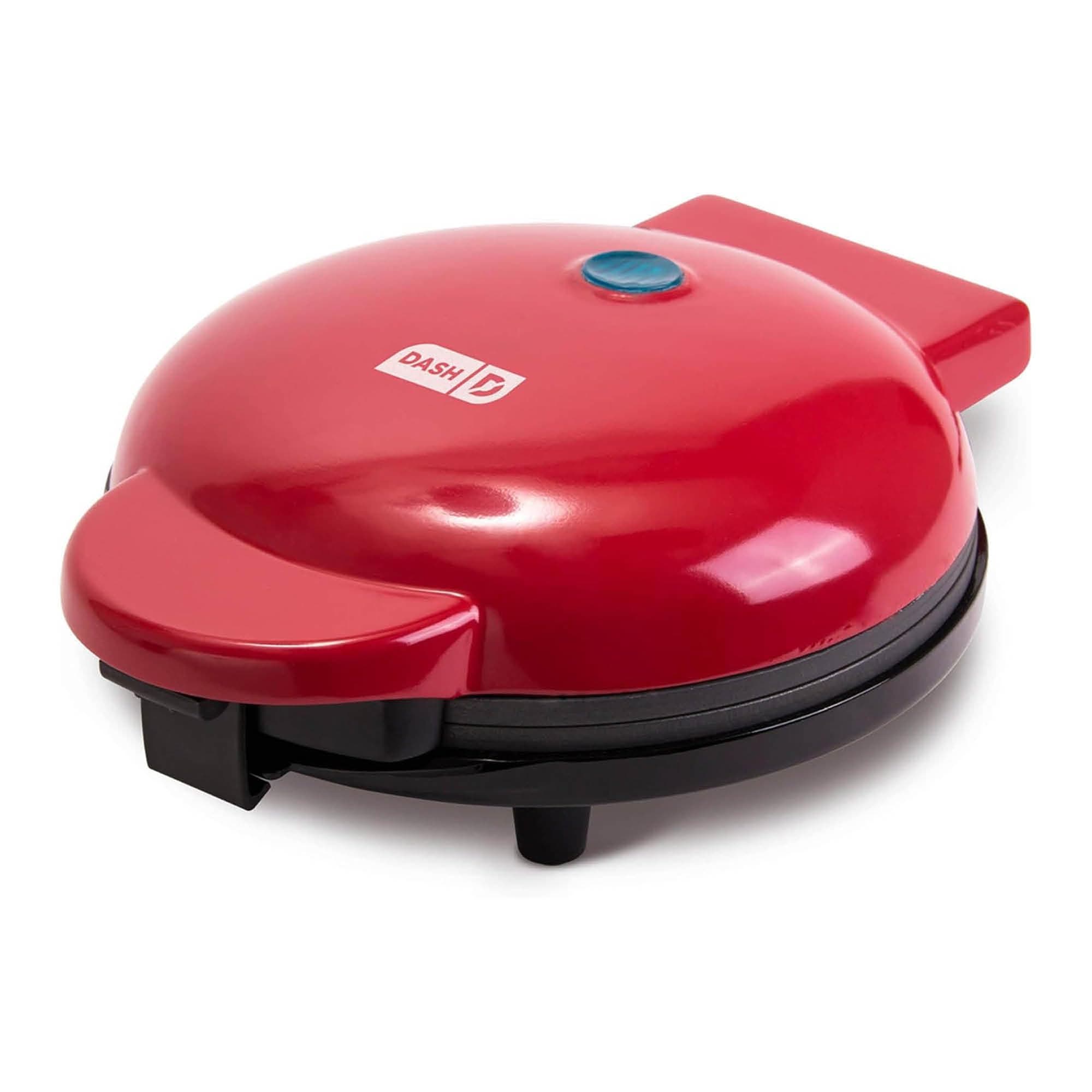 8” Express Electric Round Griddle for for Pancakes, Cookies, Burgers, Quesadillas, Eggs & other on the go Breakfast, Lunch & Snacks - Red