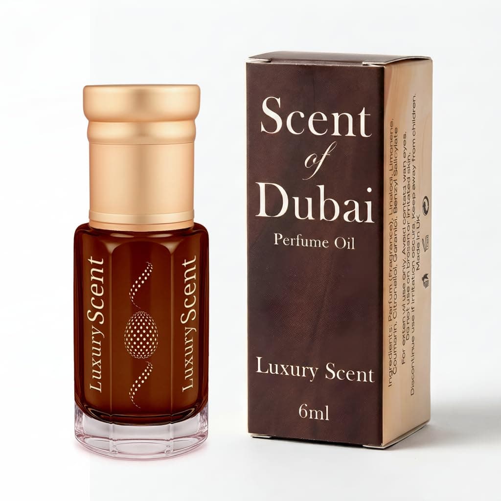 Perfume Oil Scent of Dubai Roll-On 6ml – Long Lasting Alcohol Free Arabian Attar – Premium Quality Unisex Fragrance with Warm Woody Floral Musky Oriental Notes for Men and Women