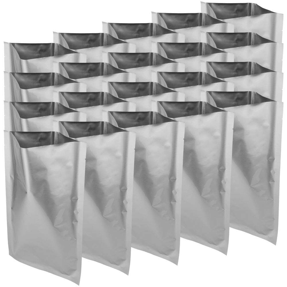 Dry-Packs 1-Gallon, 10"x16" Mylar Moisture & Static Shielding Bags, 20 Pack - For Food Shipping & Storage, Silver, (MB10x16-20PK)