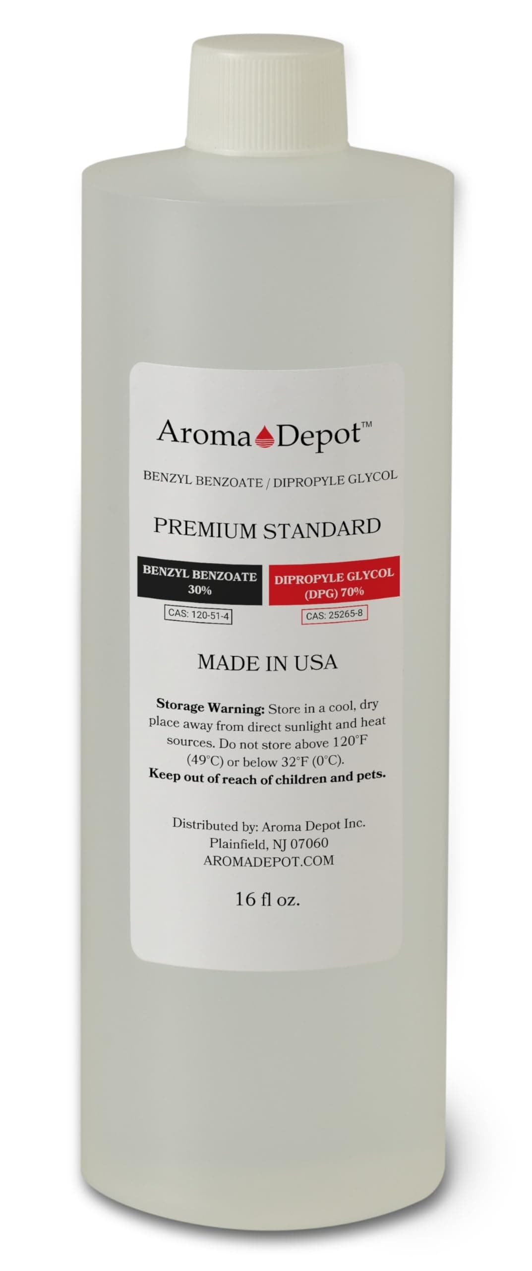 16oz. Premium Fragrance Oil Base - 70% DPG (Dipropylene Glycol) & 30% Benzyl Benzoate - Ideal for Perfumes, Diffusers, Incense, and Candle Making.