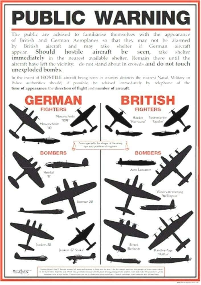 Westair World War II A3 Public Warning Poster