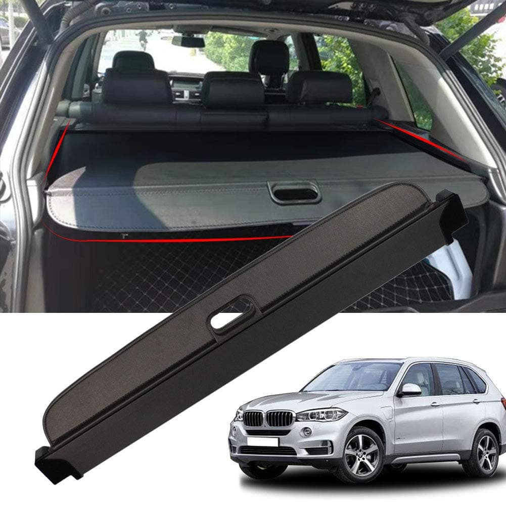 Marretoo for BMW X5 F15 E70 Cargo Trunk Cover 2007-2018 for BMW X5 Accessories Upgrade Version Black Retractable Trunk Cover Security Shield Shade