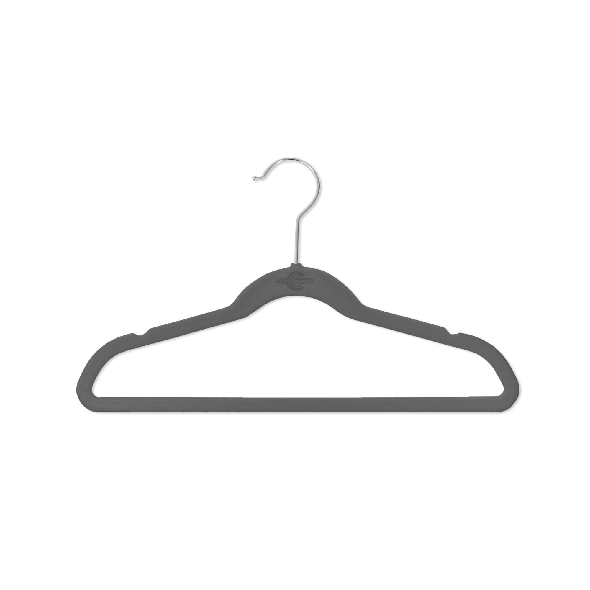 71652 Kids Size, Premium Heavyweight, Virtually-UNBREAKABLE, Velvet Hangers – Ultra-Thin, Space Saving, No-Slip, 360º Spin, Perfectly Sized For Kids 4-15 years, Heather Gray, Set of 25