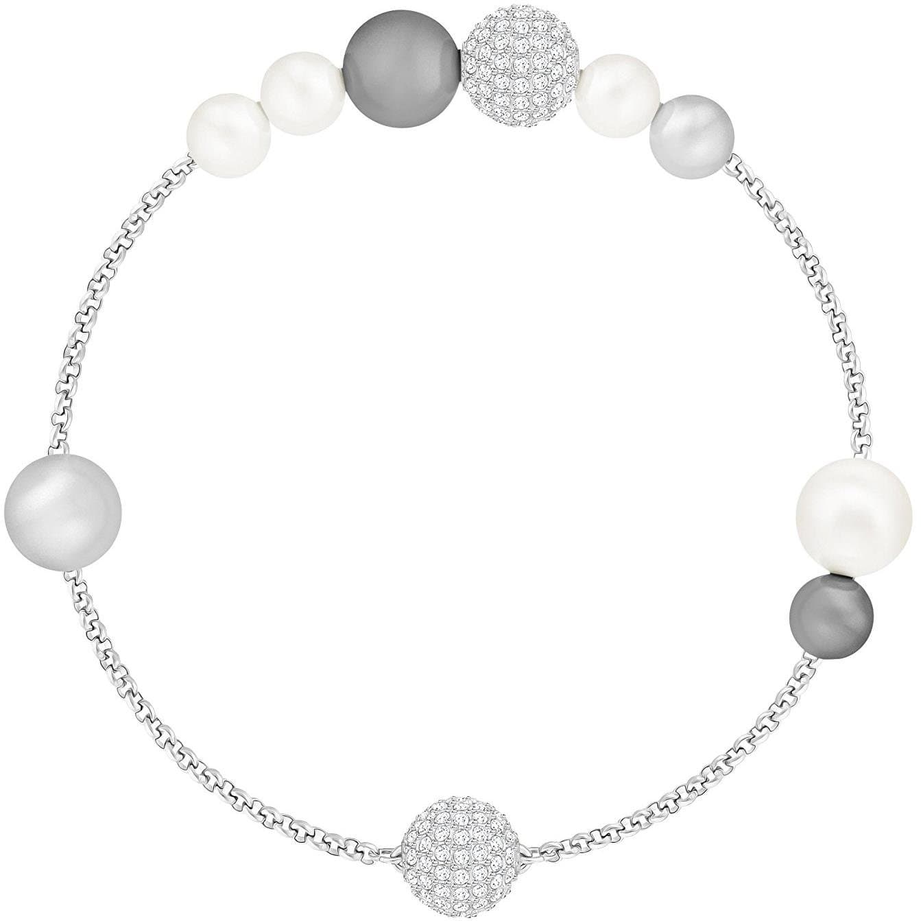 Swarovski Remix Collection Mixed Gray Crystal Pearl, Rhodium Plating, 5365739