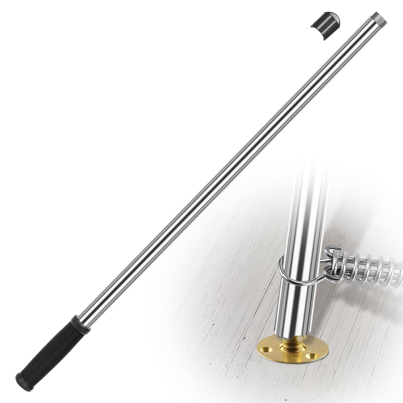 30-1/2 inch Pool Cover Tool,Stainless Steel Swimming Pool Rod,Pool Safety Cover Spring Tool Installation and Removal Tool for Anchors