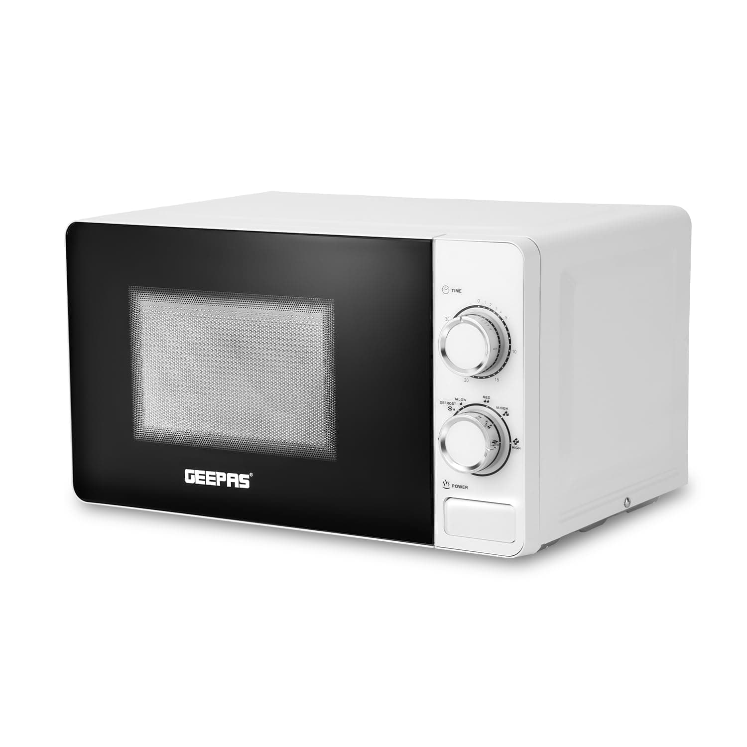 Geepas GMO1899 1100W Manual Microwave Oven with 5 Power Levels, 20 Liter Capacity, Black"Min 1 year manufacturer warranty| White "