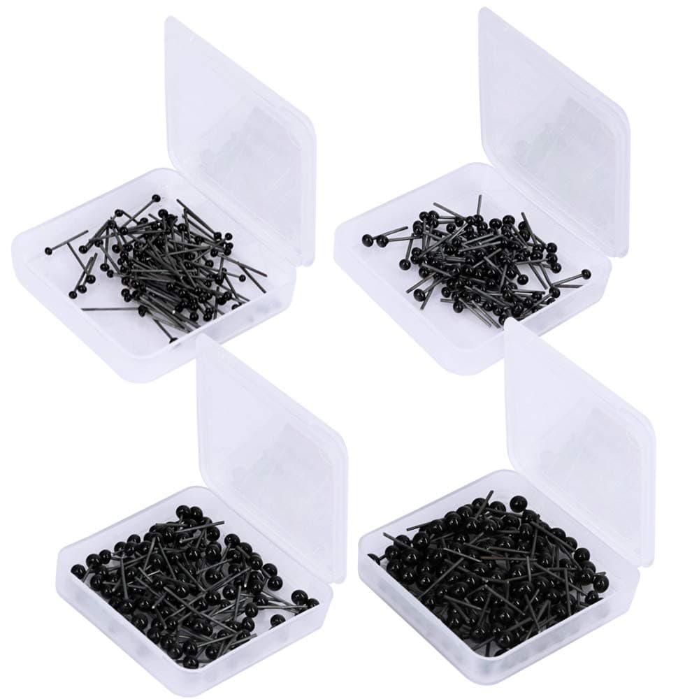 400-Piece 2/3/4/5mm Mixed Mini Black Glass Doll Eyes Kits Assortment for Needle Felting Bears Dolls Decoys Sewing (100Pcs Per Size, 4 Size)