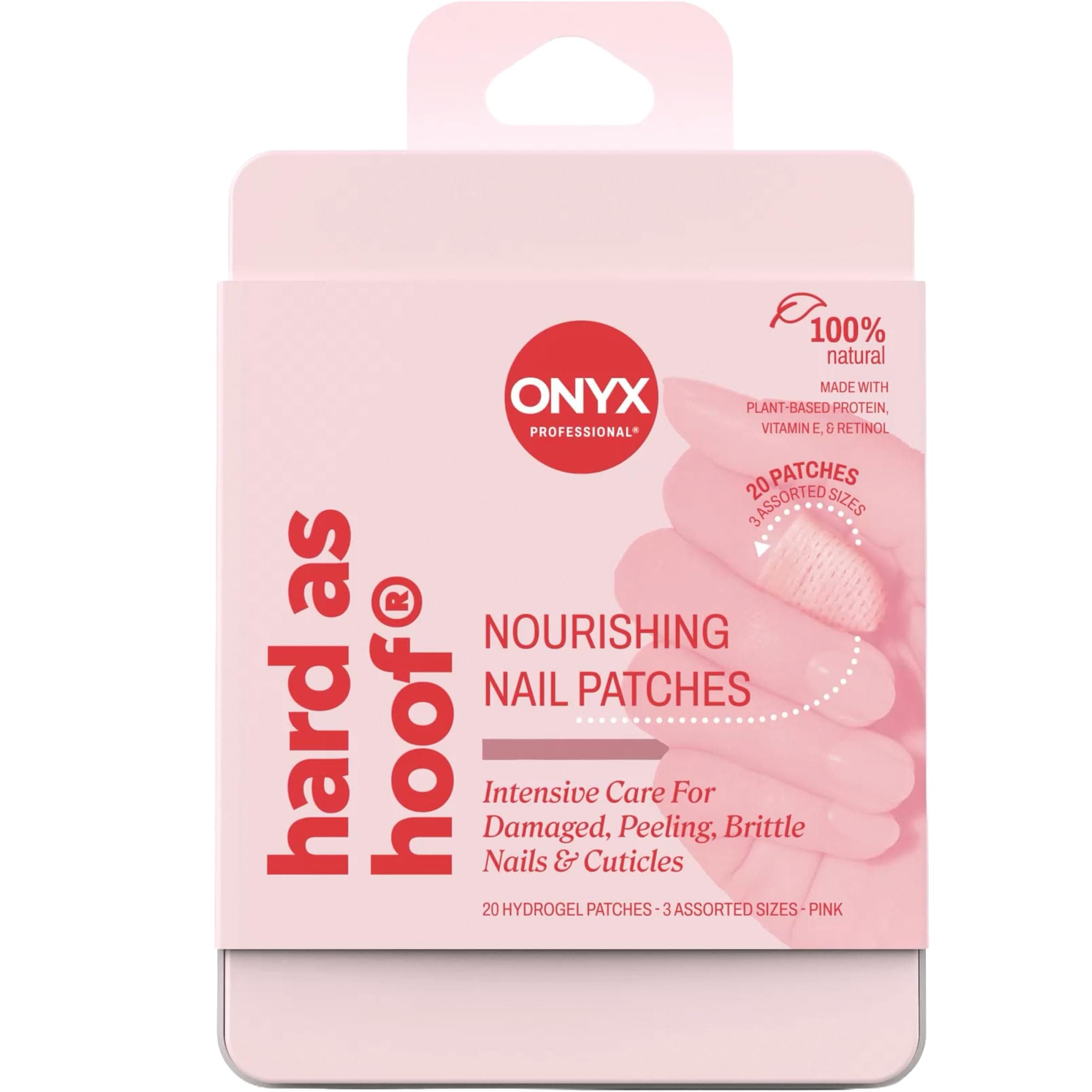 Onyx Professional Hard as Hoof S.O.S Nail Patches - Nail and Cuticle Strengthening Treatment Repair Patches, Nail Growth, Repair, 20 Count