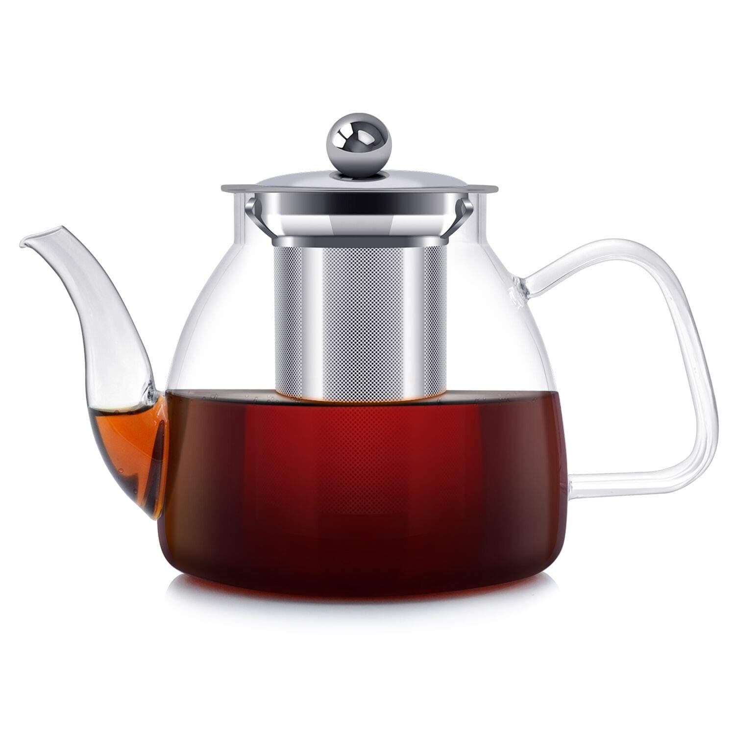 ESEOE Teapot, Glass Teapot with Infuser Loose Leaf Tea Pot , Stove Top Safe Glass Tea Pot and Tea Strainer, Blooming / Flowering/ Loose tea,32 Ounce / 1000 ml