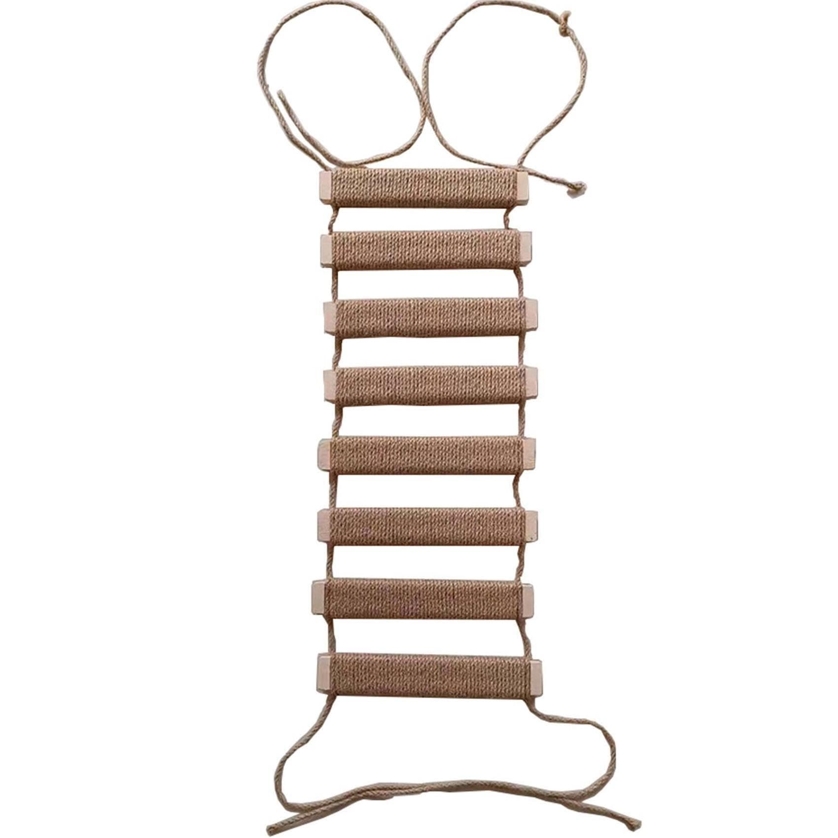 Cat Climbing Frame Outdoor Cat Tree Wall Climbing Bridge Climbing Rope Ladder for Cat Pets Climbing Frame for Wall Cat Wall Furniture Hemp Rope 20in Ladder