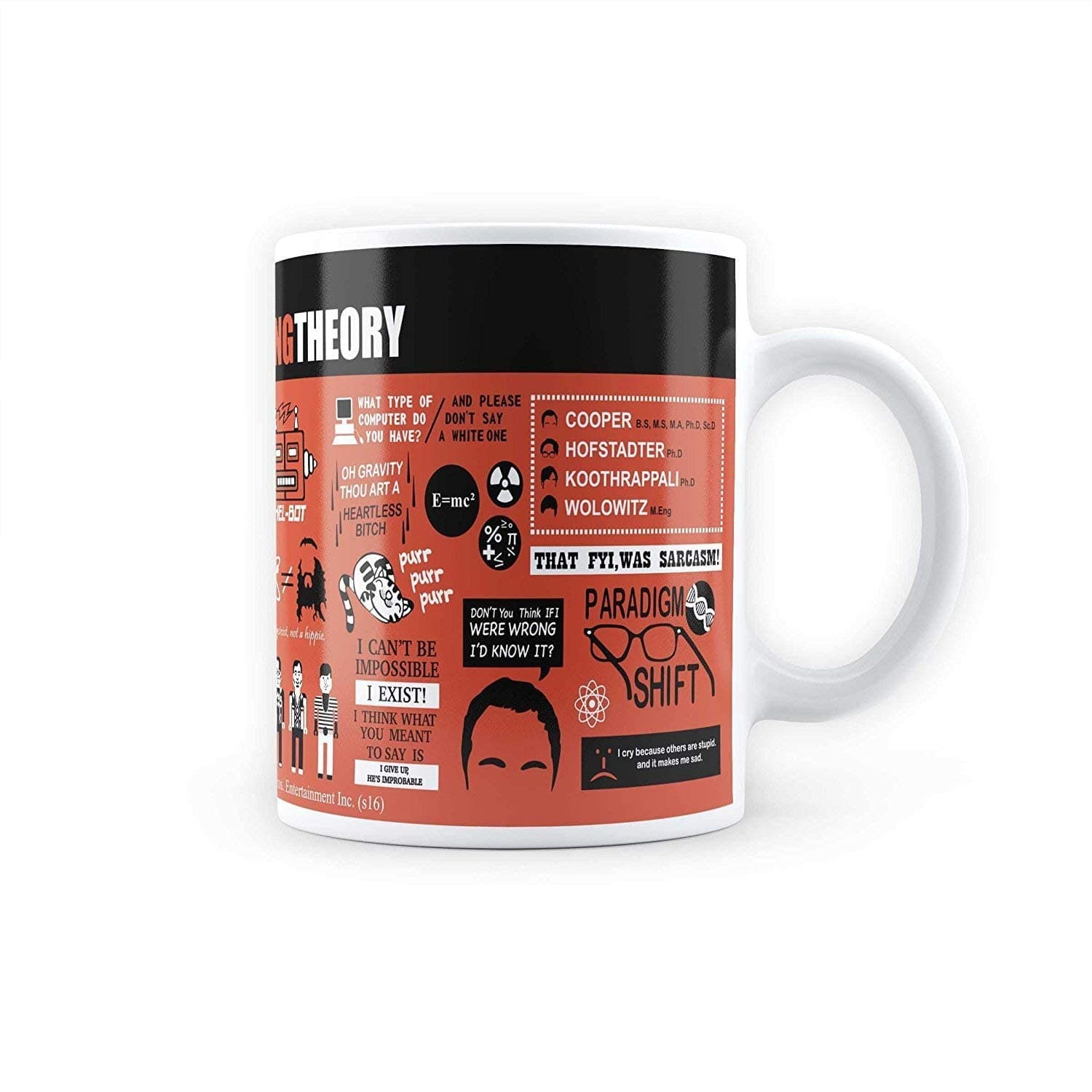 Epic Stuff - The Big Bang Theory - Infographic Coffee Mug 350ml (with Coaster) - Best Gifts for Big Bang Theory Fans, 12 Ounce