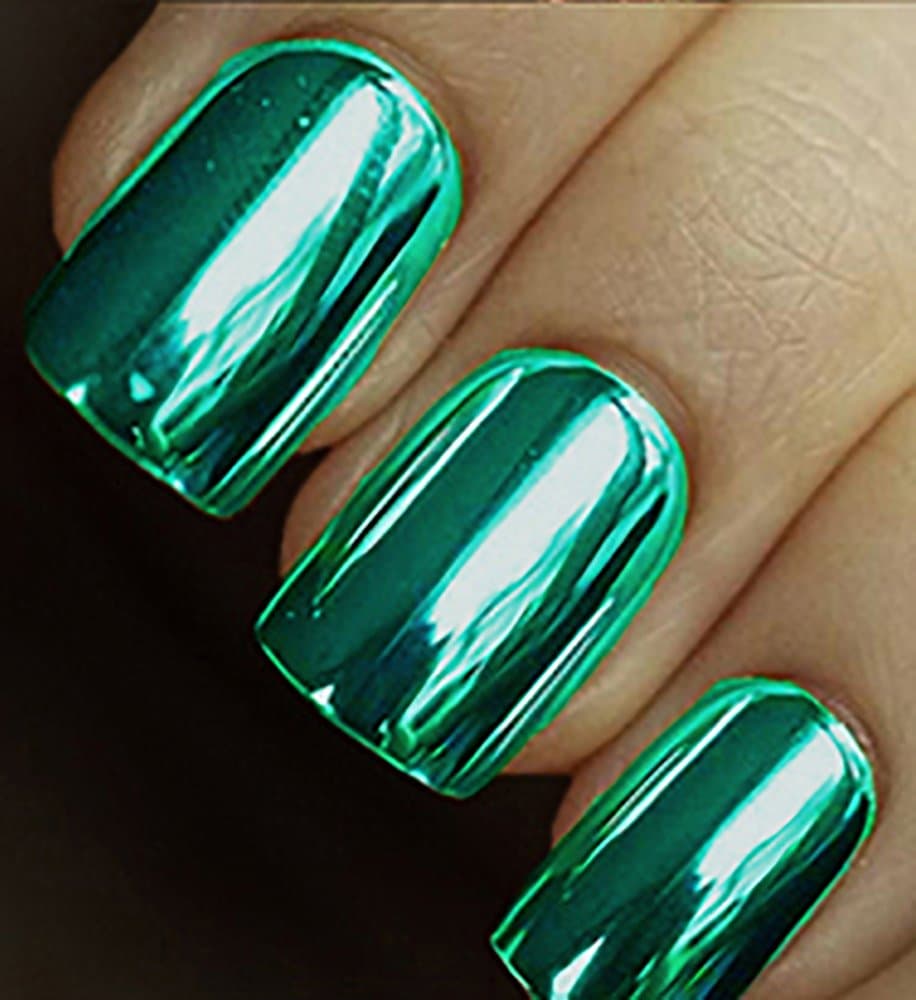 MINX NAILS Emerald City Chrome Minx, Emerald Green, Nail Wrap
