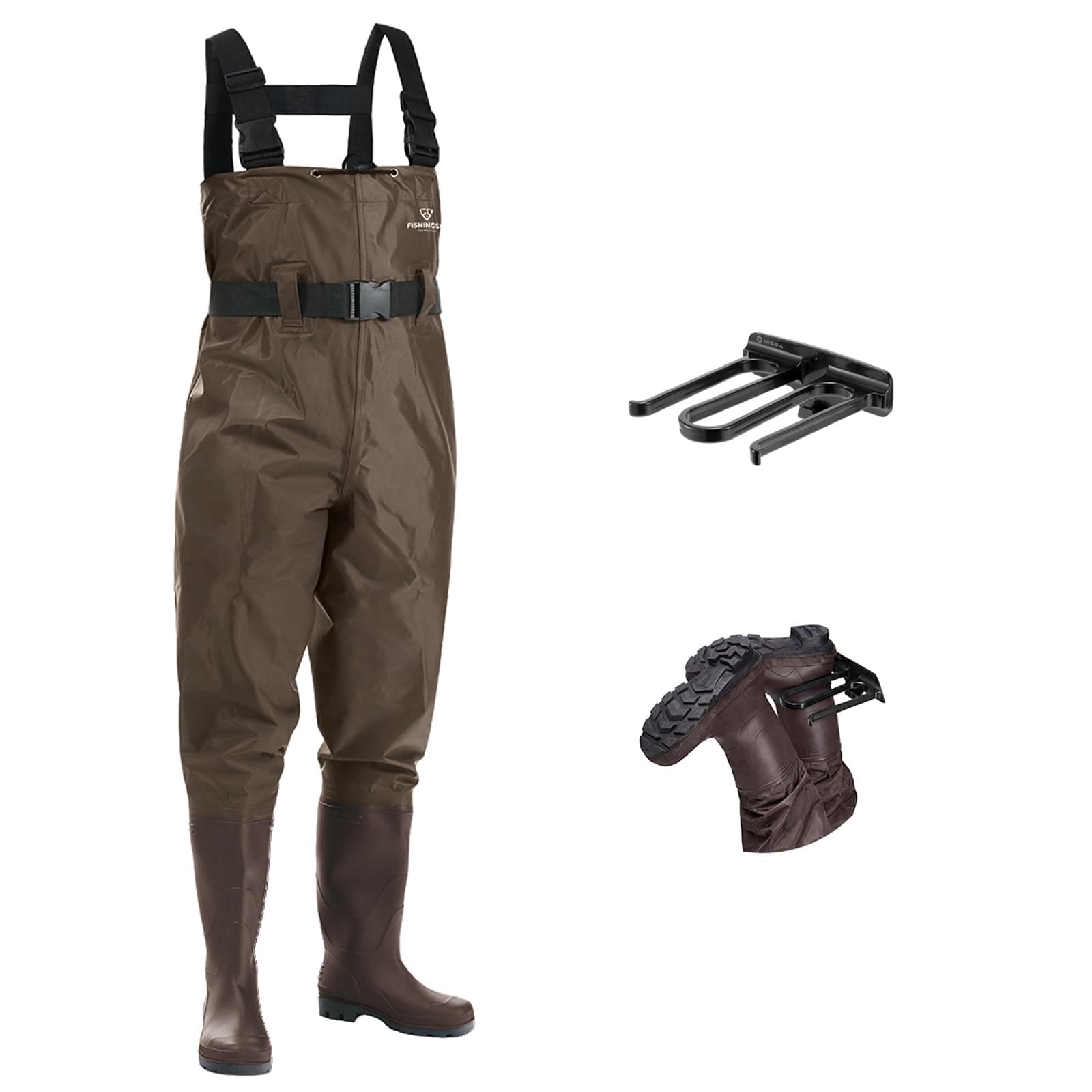 Fishing Waders for Men, 2-Ply Nylon/PVC Waterproof Women Chest Wader with Boots, Bootfoot Hunting Waders