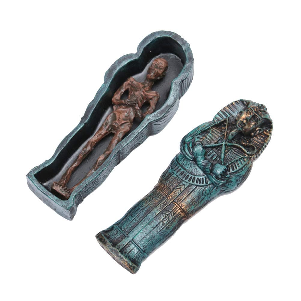 BESTOYARD 1PCS Scary Skeleton Specter Resin Ghost Shape Egyptian Mummy Halloween Decor Accessory