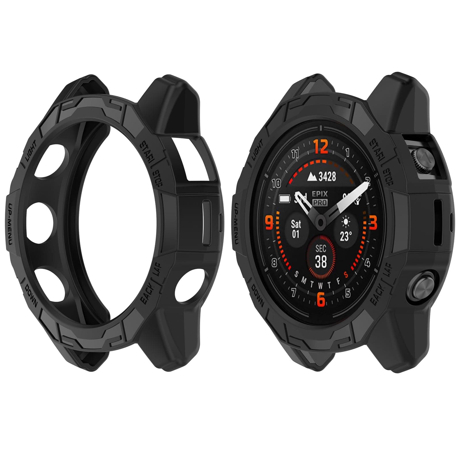 Disscool Case Cover Compatible with Garmin EPIX Pro 51mm/Fenix 7X Pro/Fenix 7X, Soft Anti Drop PC Replacement Protective Cases Smart Watch Accessories(51mm/Black)