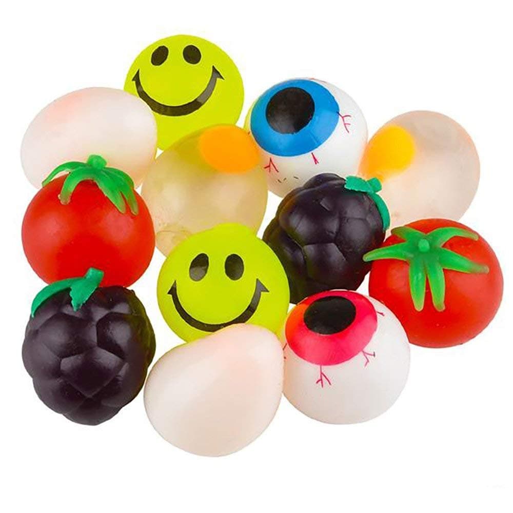 Kicko Sticky Splat Ball - 12 Pack - Squishy Assortment Creations - Novelty Toy Collection, Stress-Reliever, for Kids, Game Giveaways, School, Party Gift Supplies, Loot Bags - 2.5 Inches