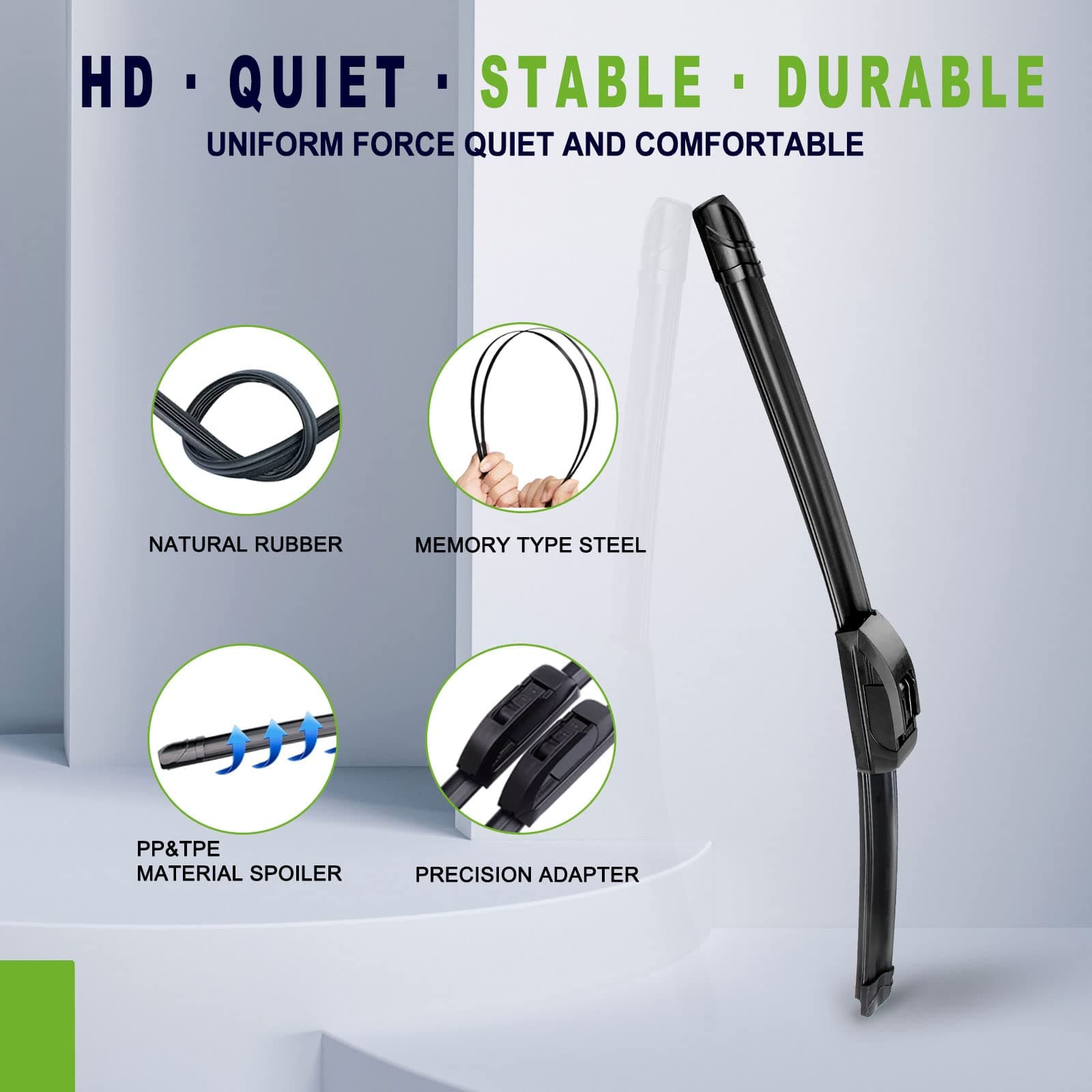 OEM QUALITY 21" + 19" PARRATI Premium All-Season Windshield Wiper Blades (Set of 2)