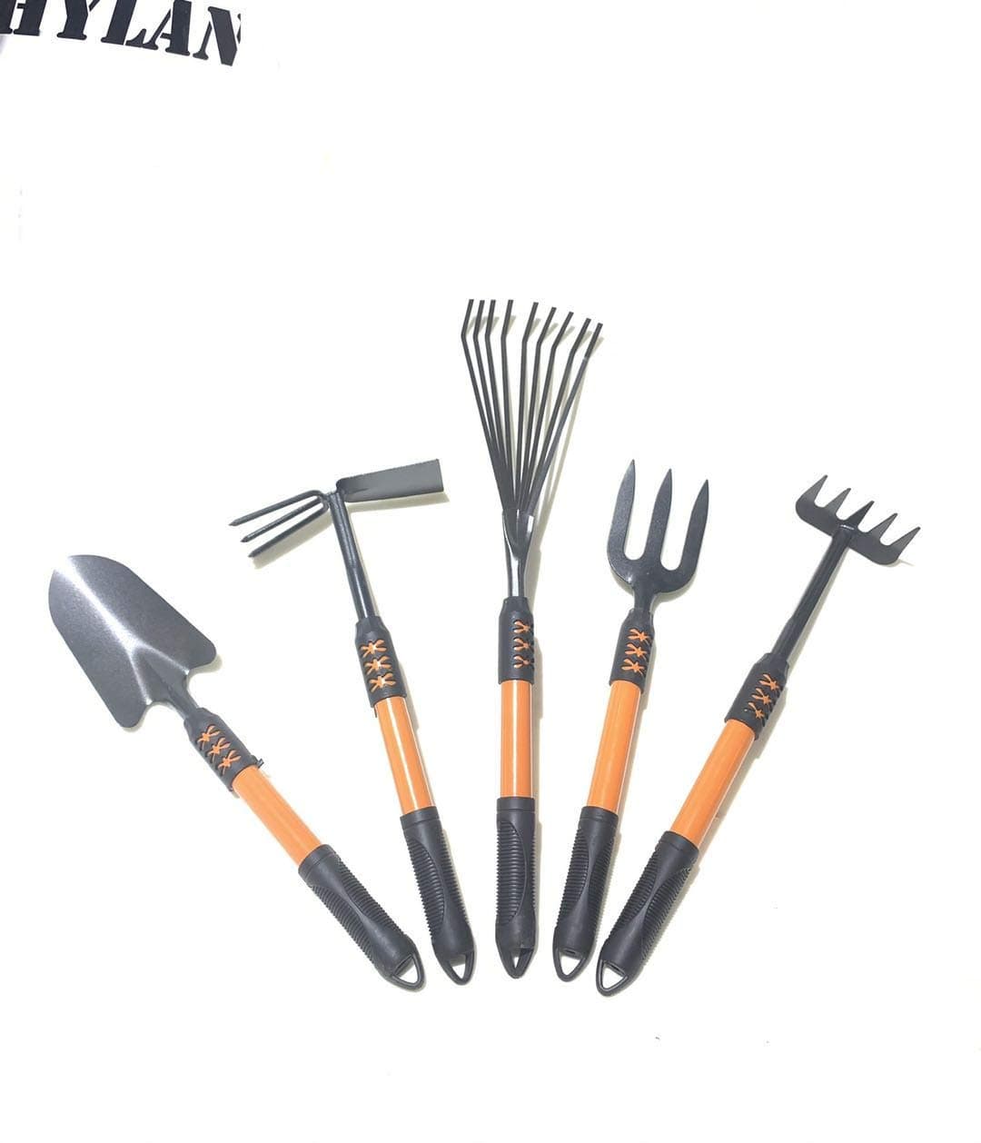 Garden Tool Set, 5 Piece Cast- Duty Gardening Kit Includes Hand Trowel, Transplant Trowel and Cultivator Hand Rake with Soft Rubberized Non-Slip Ergonomic Handle, Garden Gifts