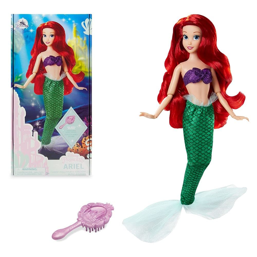 Disney Ariel Classic Doll from The Little Mermaid, 111?2 Inches, Fully Posable with Brush - Ages 3+