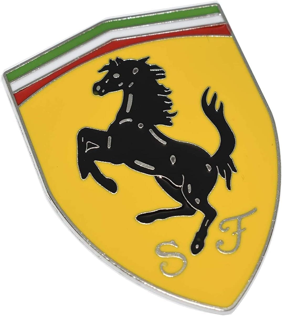 KROMTEC 3D Stylish Mini 3D Metal Chrome Sticker Emblem Badge Logo for Cars & Bikes (FE-RRARI)