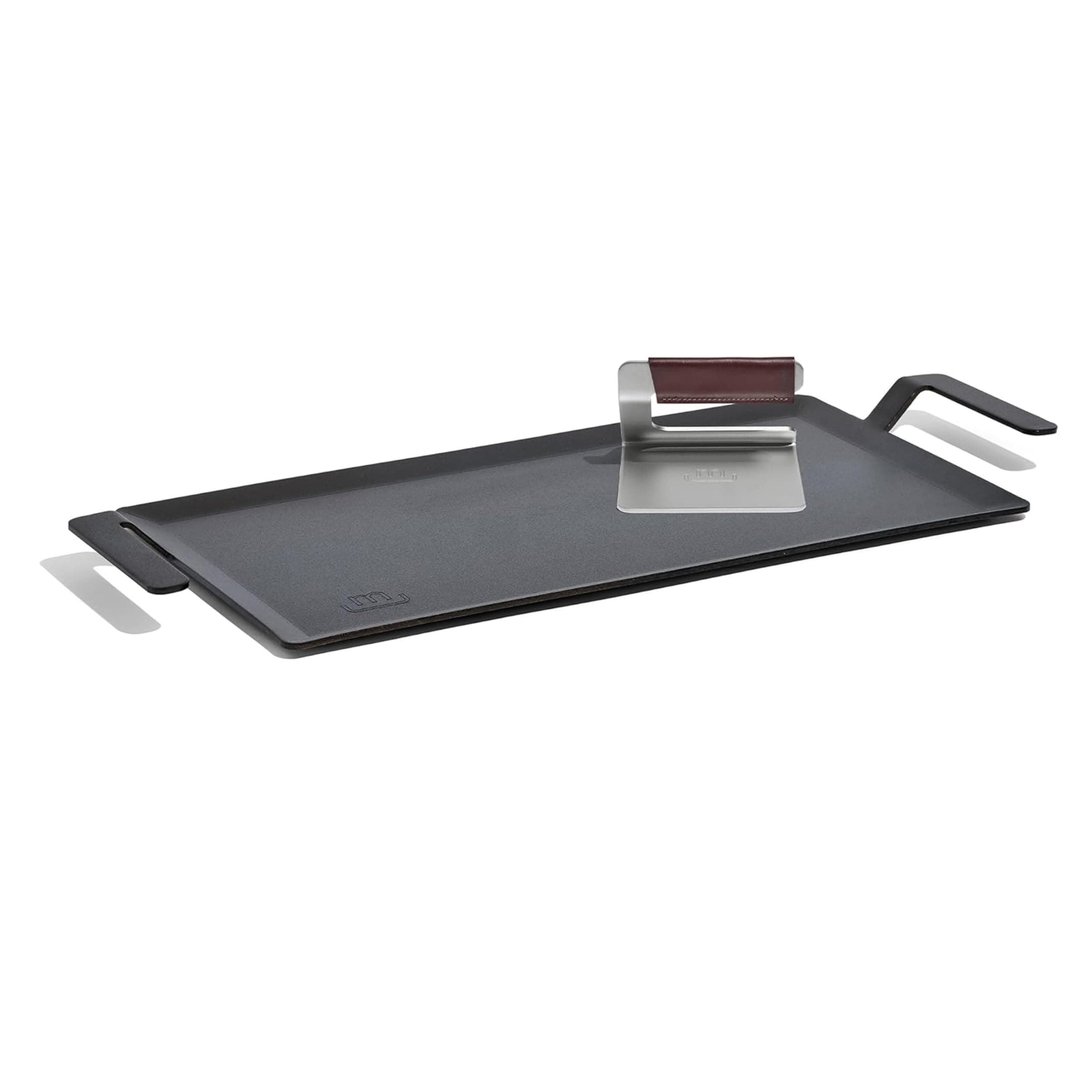 Made In Cookware | Carbon Steel Griddle + Grill Press - (Like Cast Iron, but Better) | Professional Cookware | Crafted in Sweden | Induction Compatible