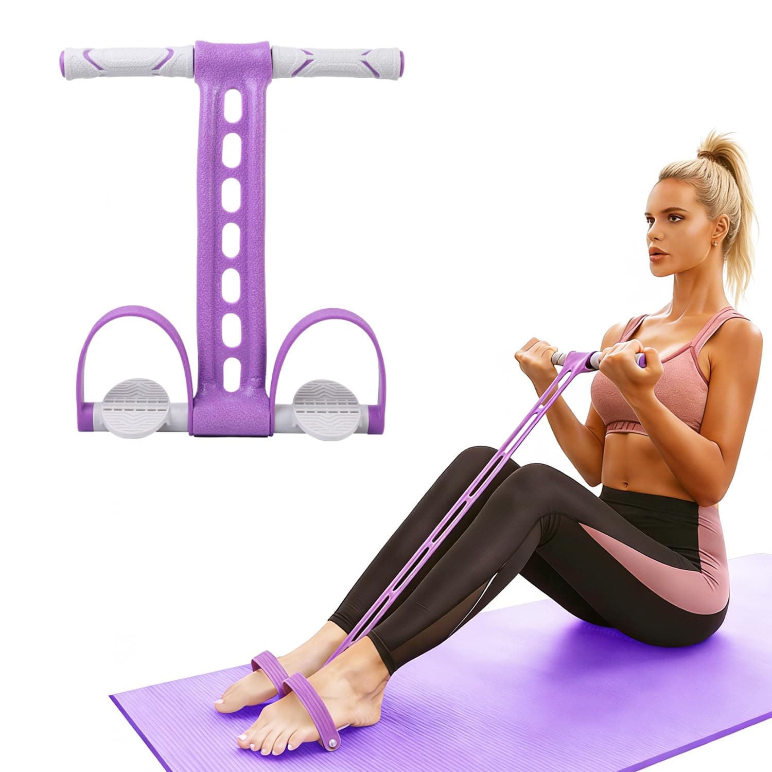 Pedal Resistance Bands with Handles Exercise Bands Multifunction Tension Rope Fitness for Working Out Arm Abs Legs Stretch Bands
