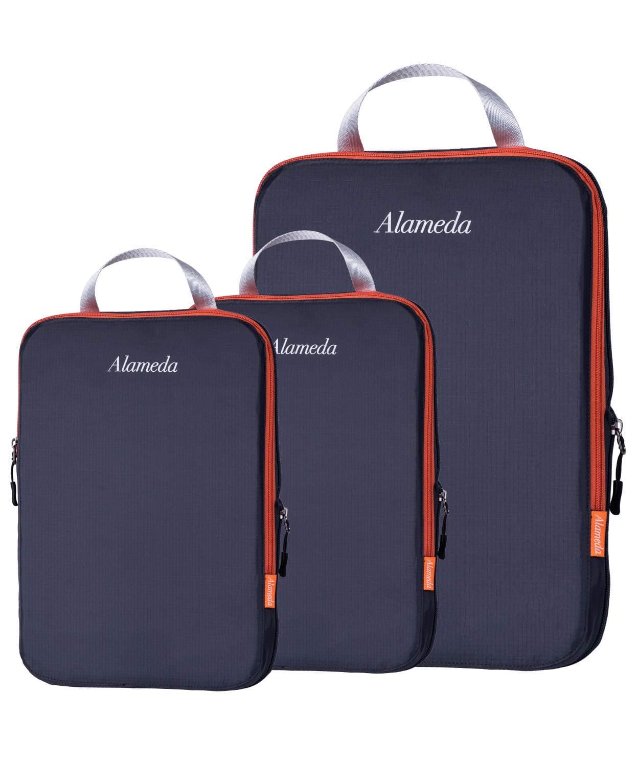 Fashion Compression Packing Cube Set 3pcs for Travel,Ultralight Organizers for Luggage Nylon Waterproof Suitcase Packing Bag Lightweight Bags for Carry on No Vacuum Backpack (Dark Grey)