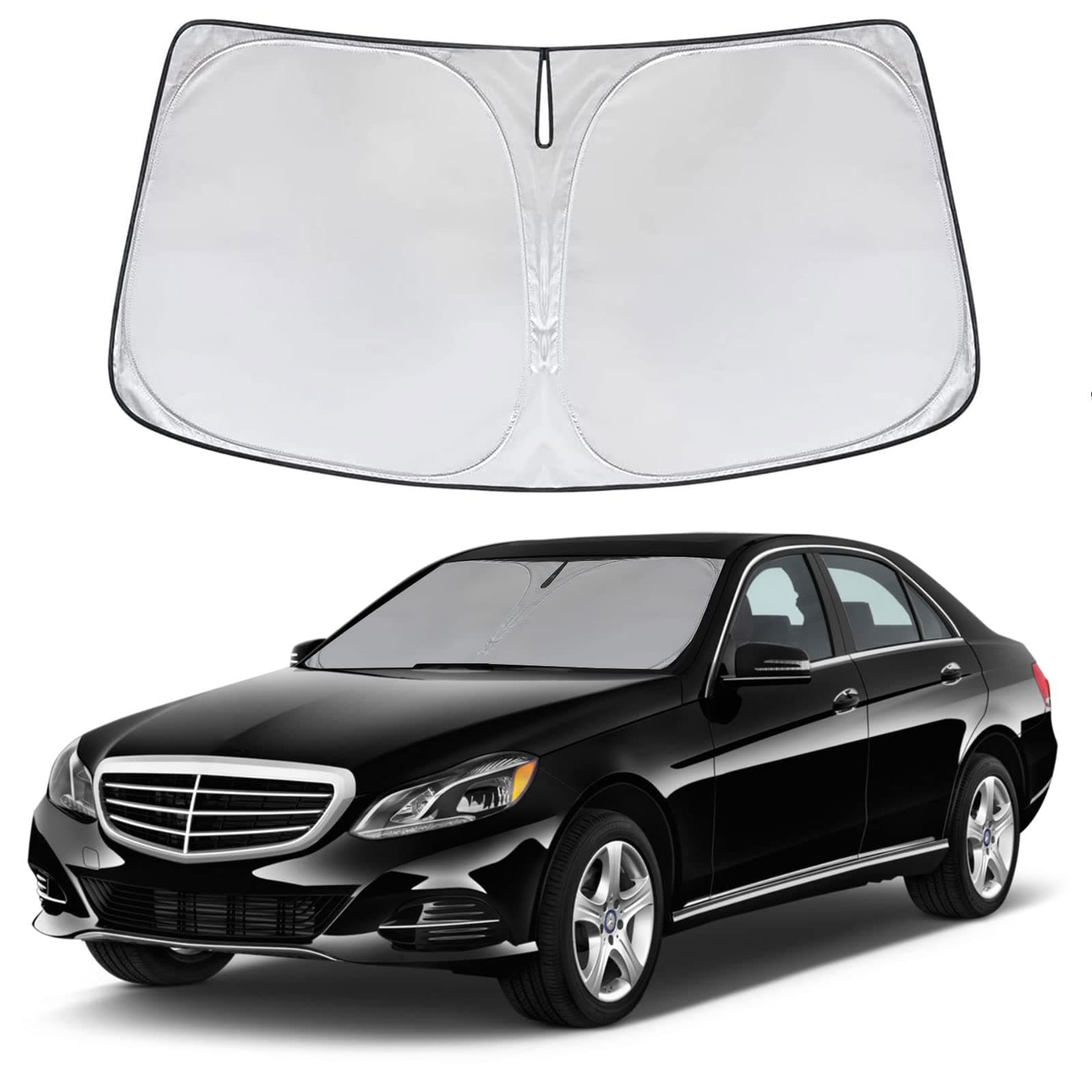 Front Windshield Sunshade Fit for Mercedes Benz GLC 2016-2024 and E-Class Foldable UV Ray Reflector Car Shade Front Windshield Mercedes Benz Sun Shade Windshield Keeps Your Vehicle Cool