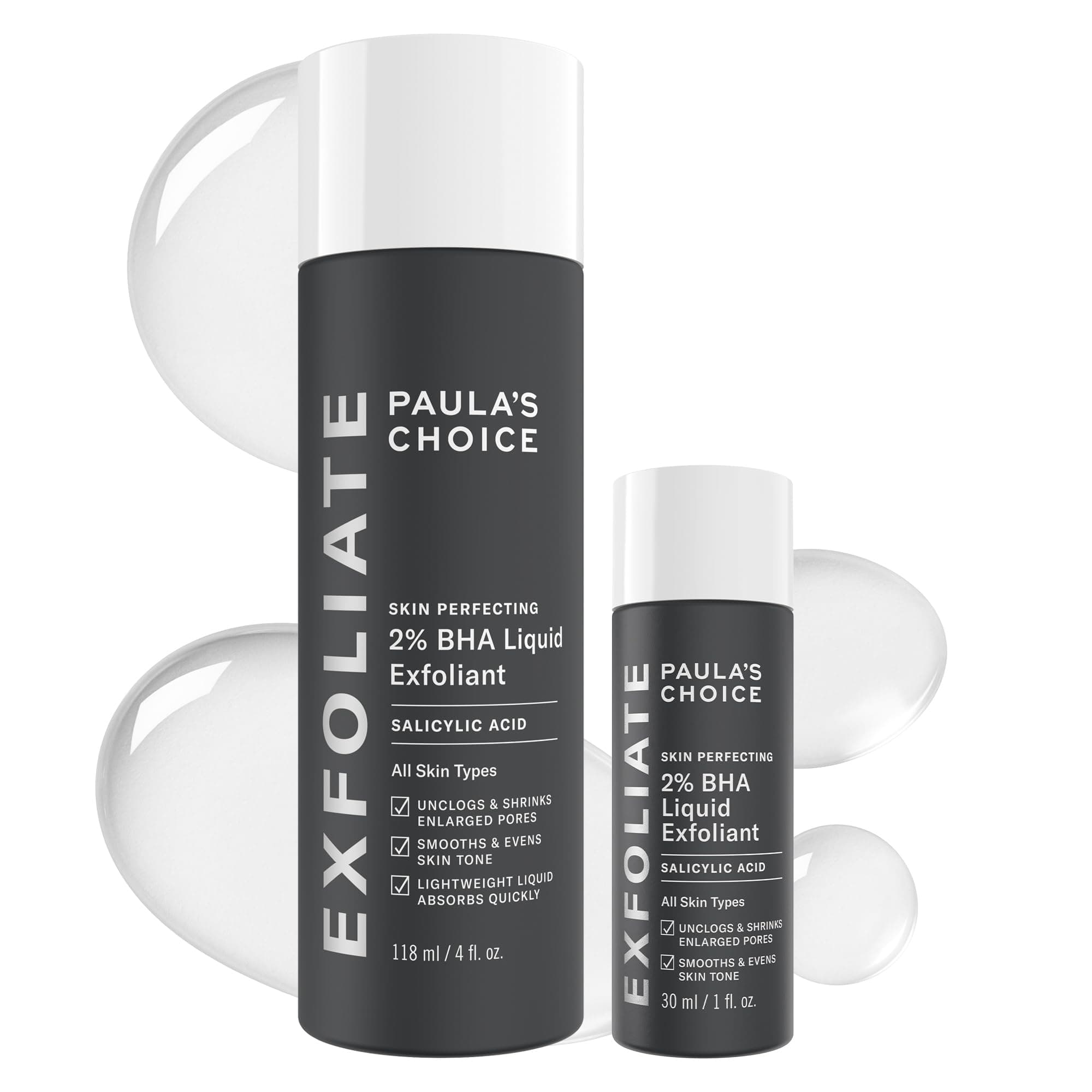 PAULA'S CHOICE Skin Perfecting 2% BHA Liquid Salicylic Acid Exfoliant Duo Gentle Leave-On Exfoliant - Set of 2