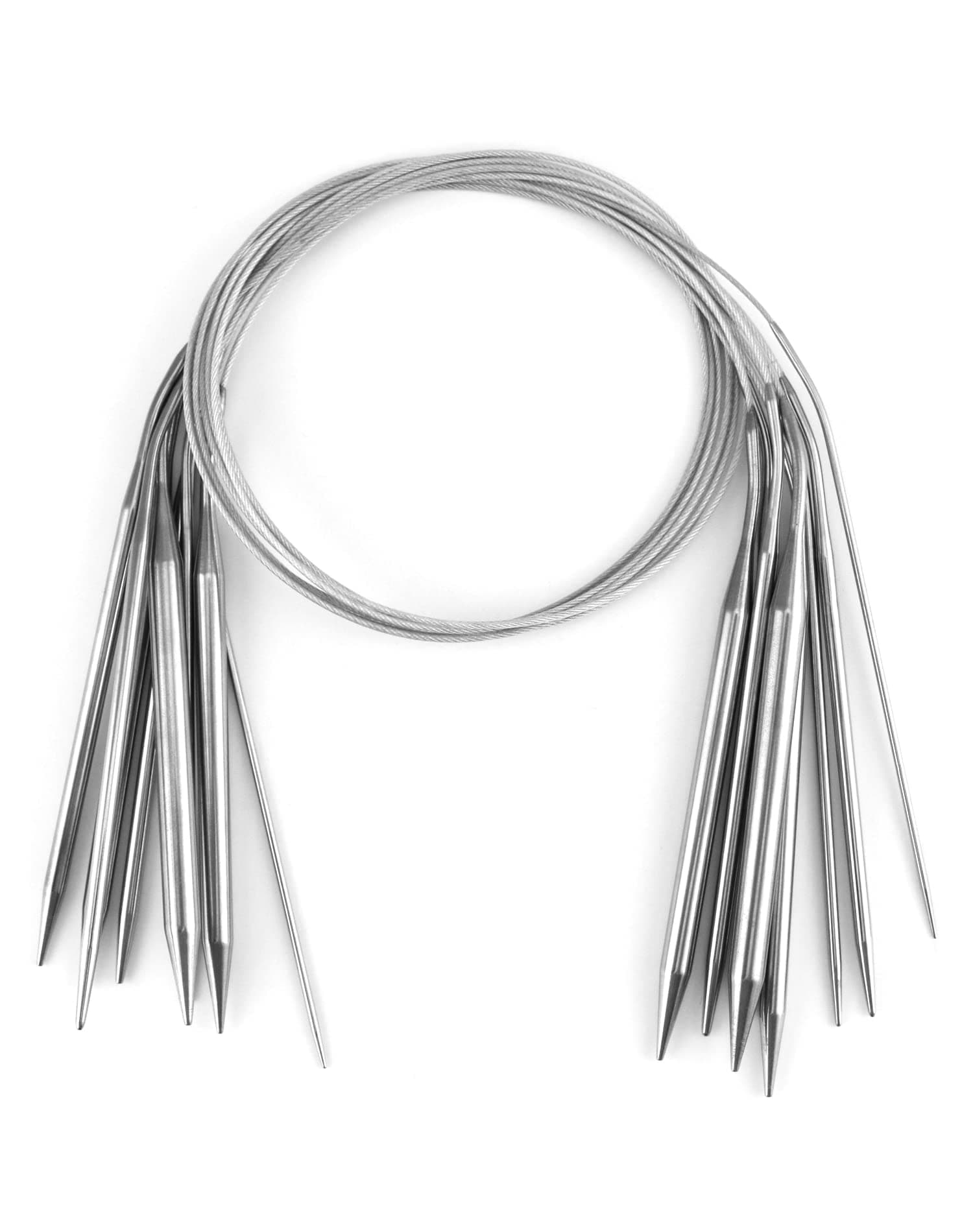 QWORK8 Pcs Stainless Steel Circular Knitting Needles 80cm Long for Knitting Projects, 2mm, 3mm, 4mm, 4.5mm, 5mm, 6mm, 7mm, 8mm