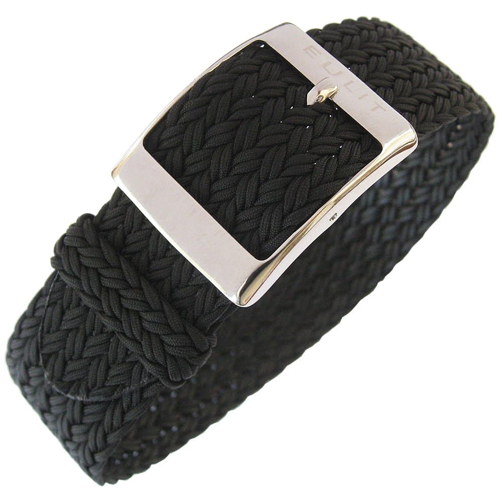 Eulit Palma 22mm Black Perlon Watch Strap