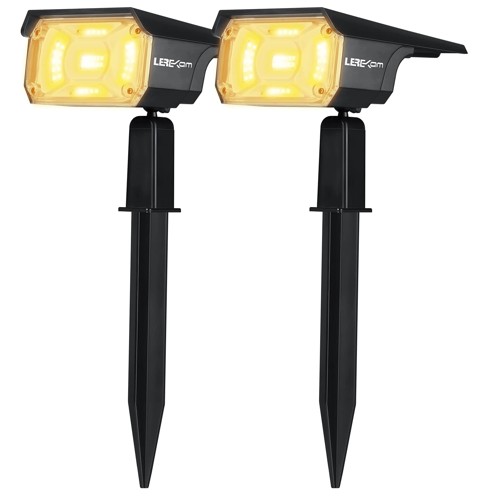 40 LEDs Spotlights,IP65 Waterproof Solar Powered Landscape Spotlights 2-in-1 Wall Light, Outdoor Landscaping Lights Auto On/Off for Yard Garden 2Pack Warm-White