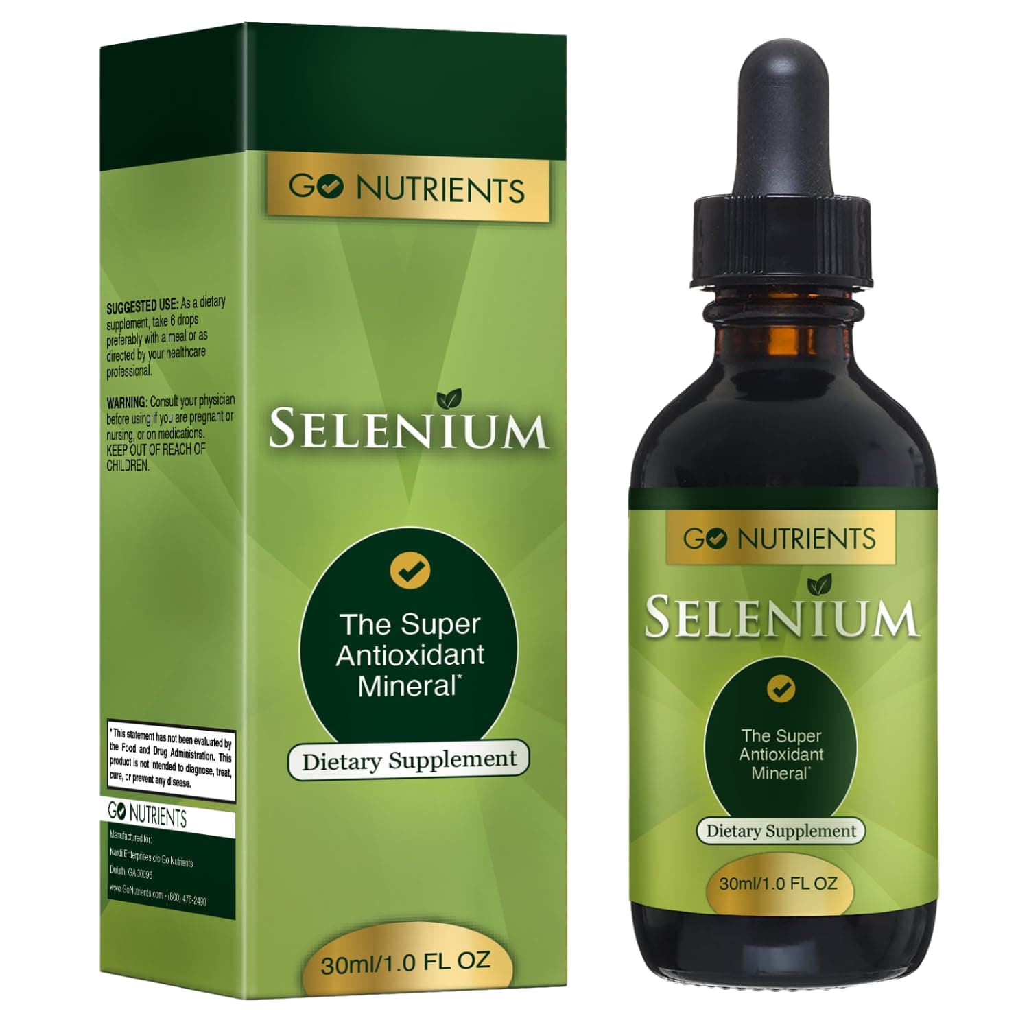 Go Nutrients Selenium Liquid Drops – 200mcg Selenomethionine for Men & Women – Pure Thyroid Support Supplement – High Absorption Tincture – for Immune & Antioxidant Health, & Energy Support, 1 oz