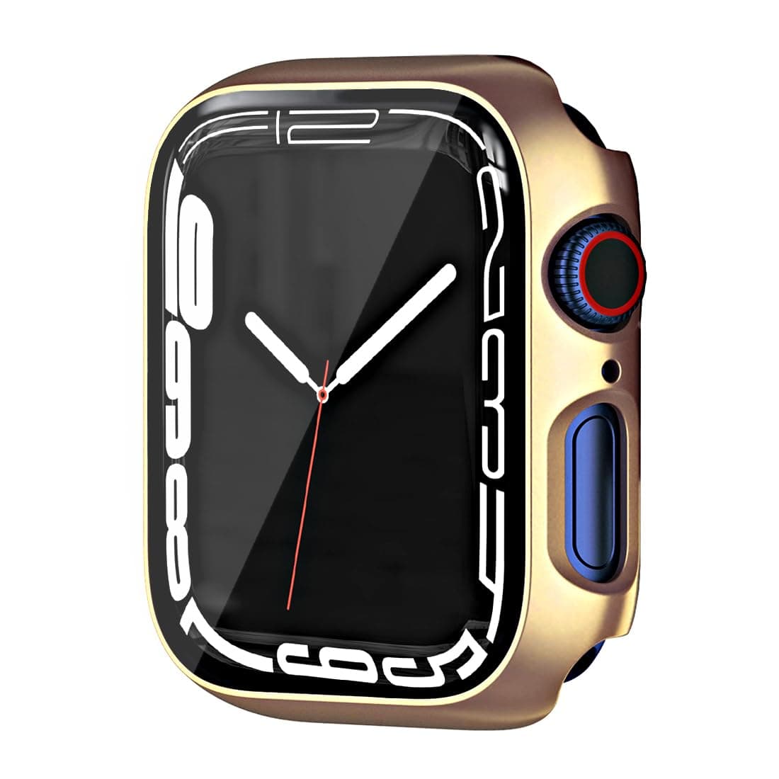 HANKN 41mm Hard Plated Case Compatible with Apple Watch Series 7 8 9 41mm Tempered Glass Screen Protector, Full Coverage Shockproof Bumper Iwatch Cover (41 mm, Gold)